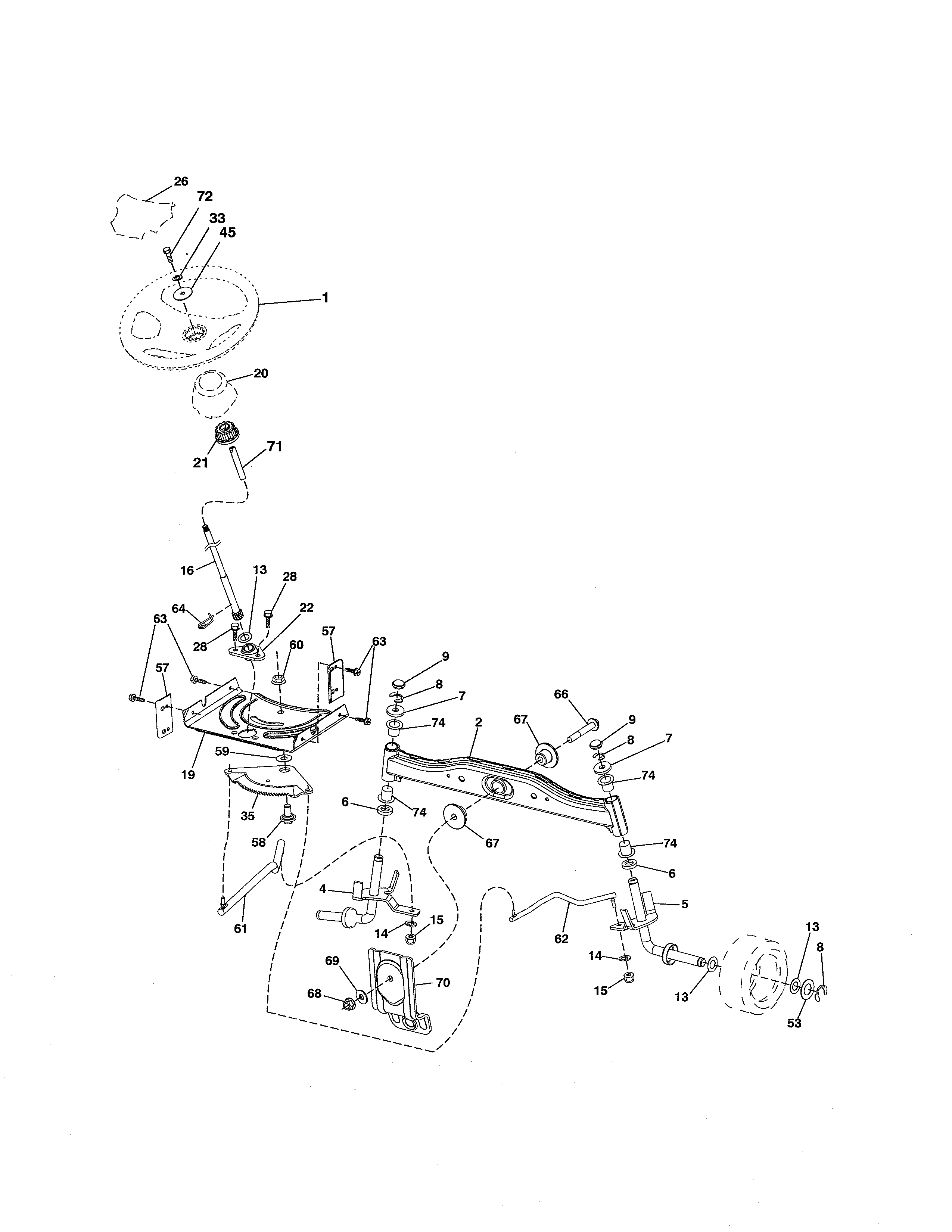 Craftsman 917254032 steering diagram