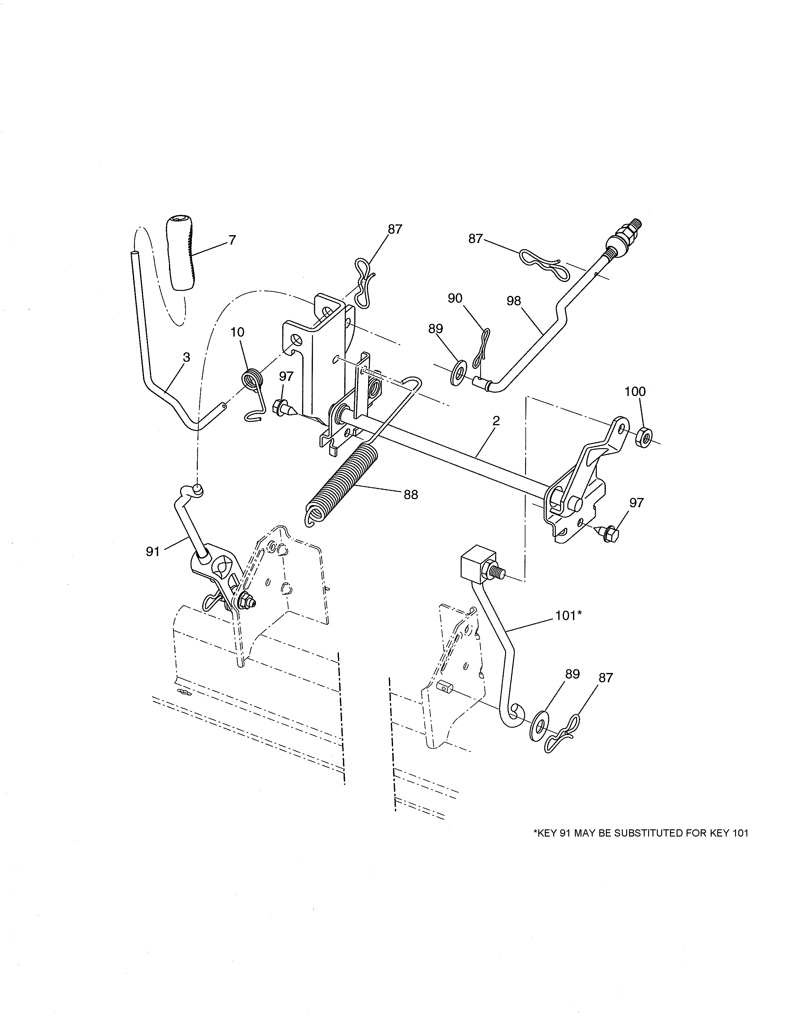 Craftsman 917254032 mower lift diagram