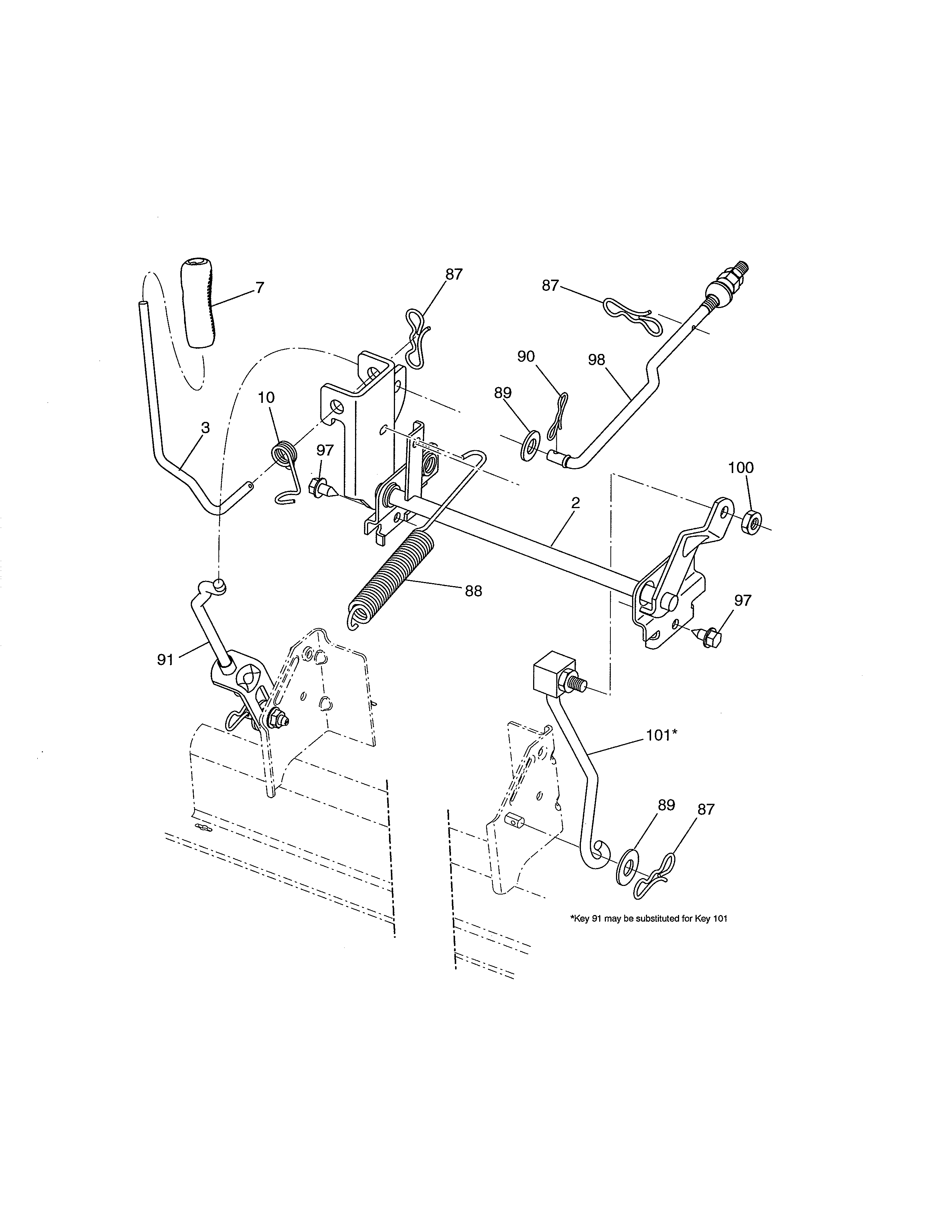 Craftsman 917254061 mower lift diagram