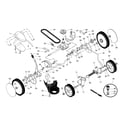 Craftsman 917374544 drive control/gear case/wheels diagram