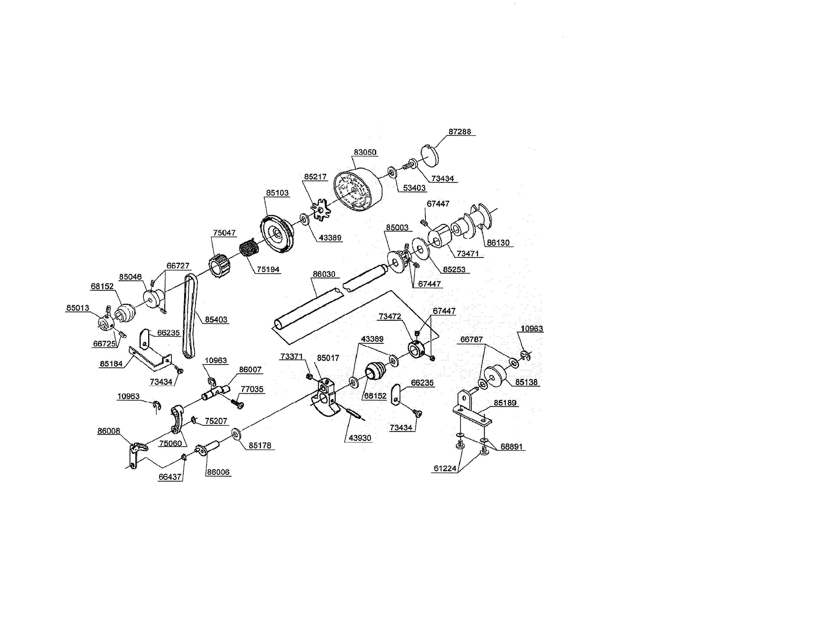 Singer CE-350 balancer/hand wheel diagram