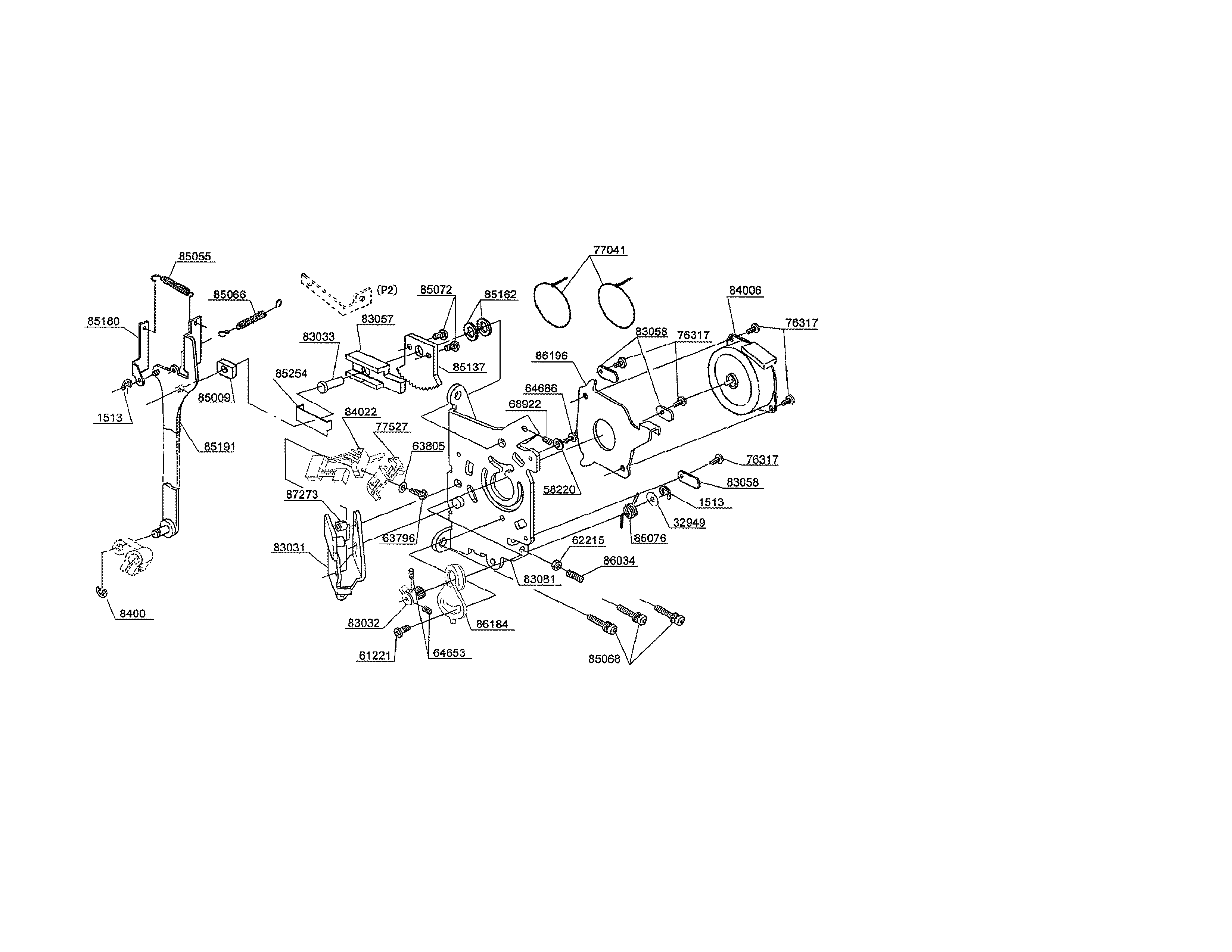 Singer CE-350 mounting bracket/step motor diagram