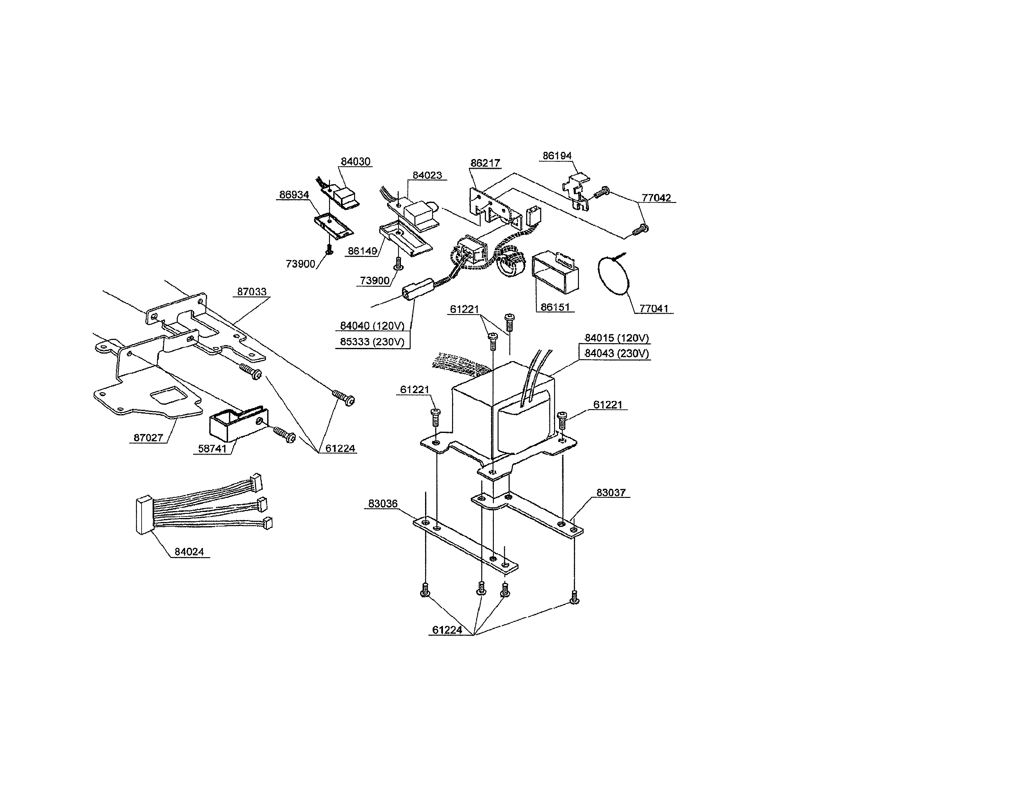 Singer CE-350 transformer/jack harness diagram