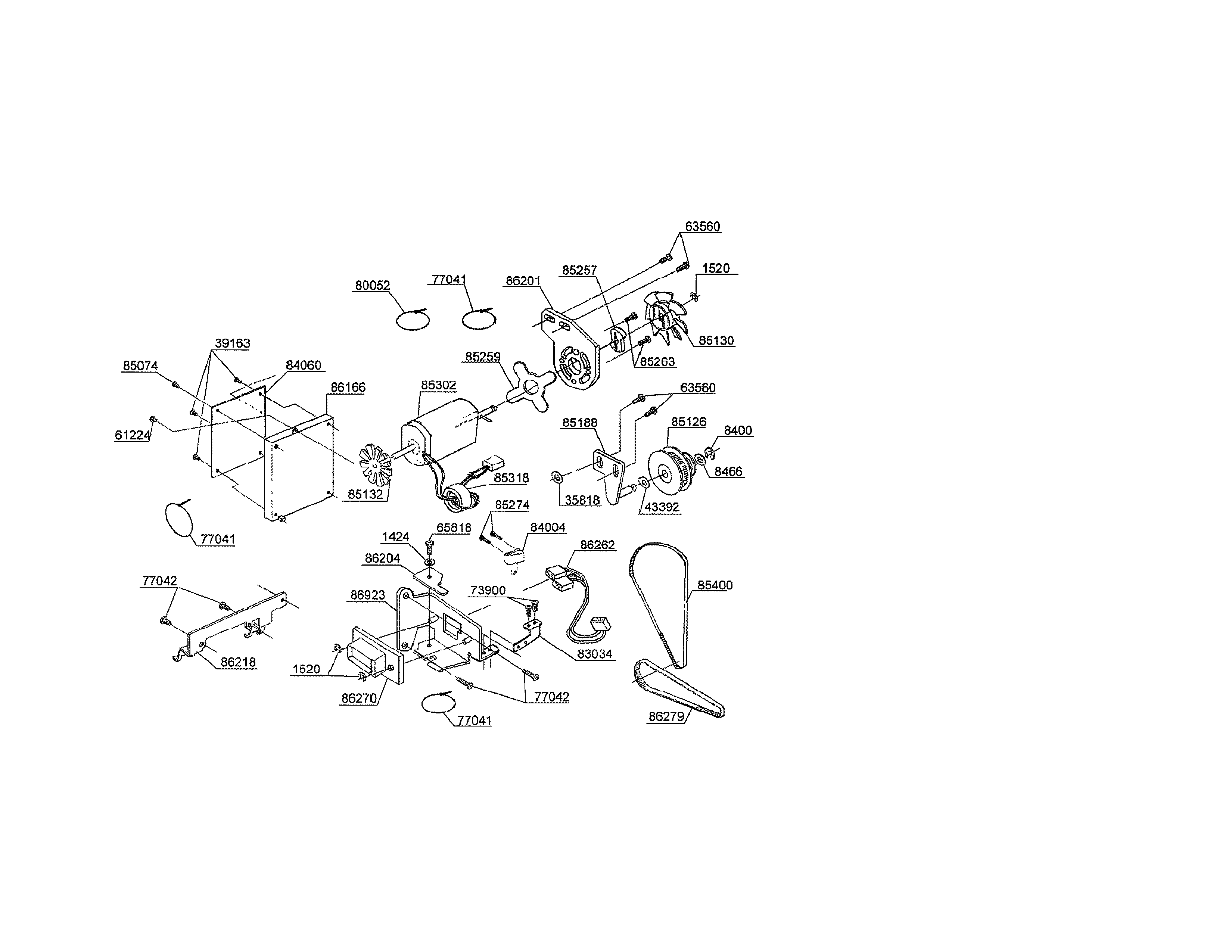 Singer CE-350 motor/harness diagram