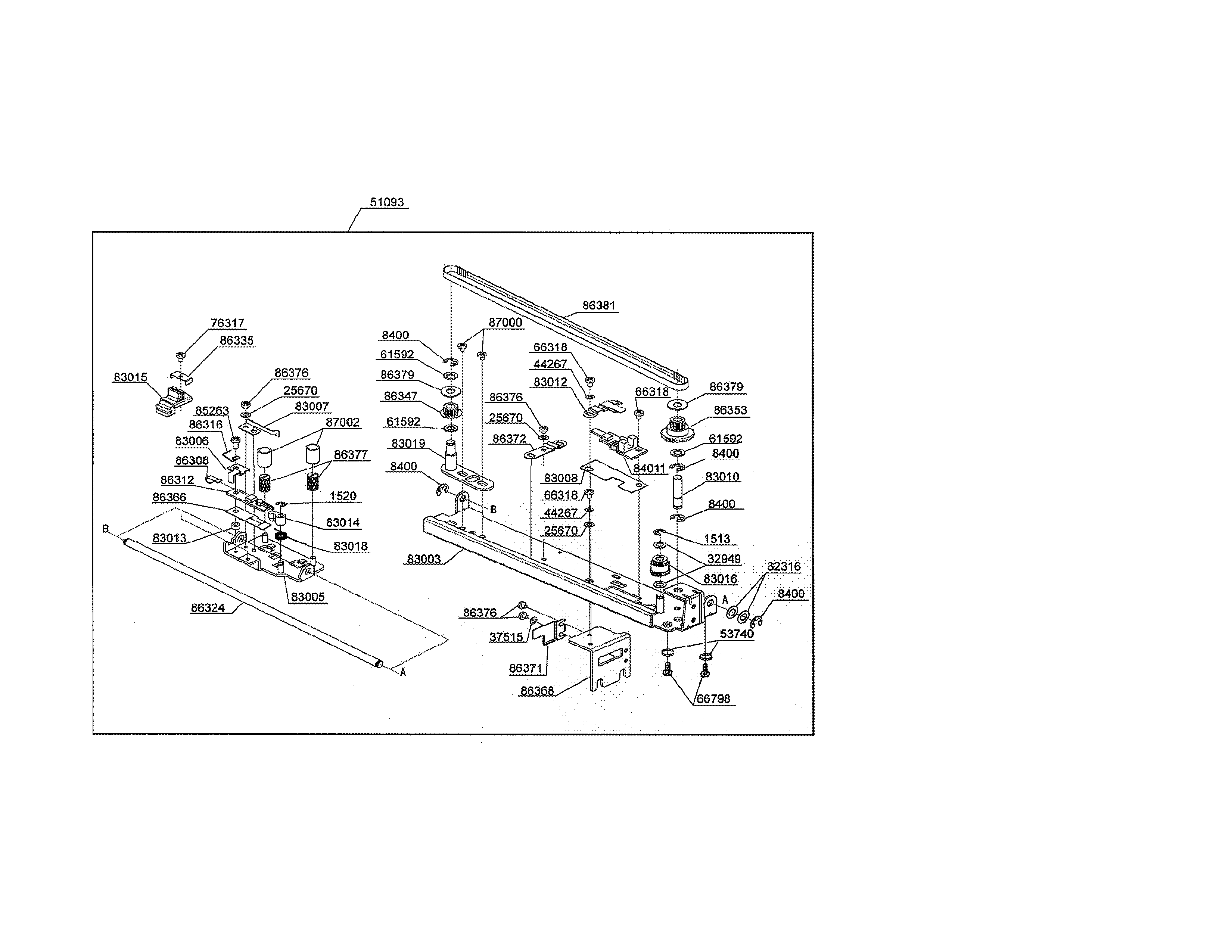 Singer CE-350 y-unit/y-base diagram