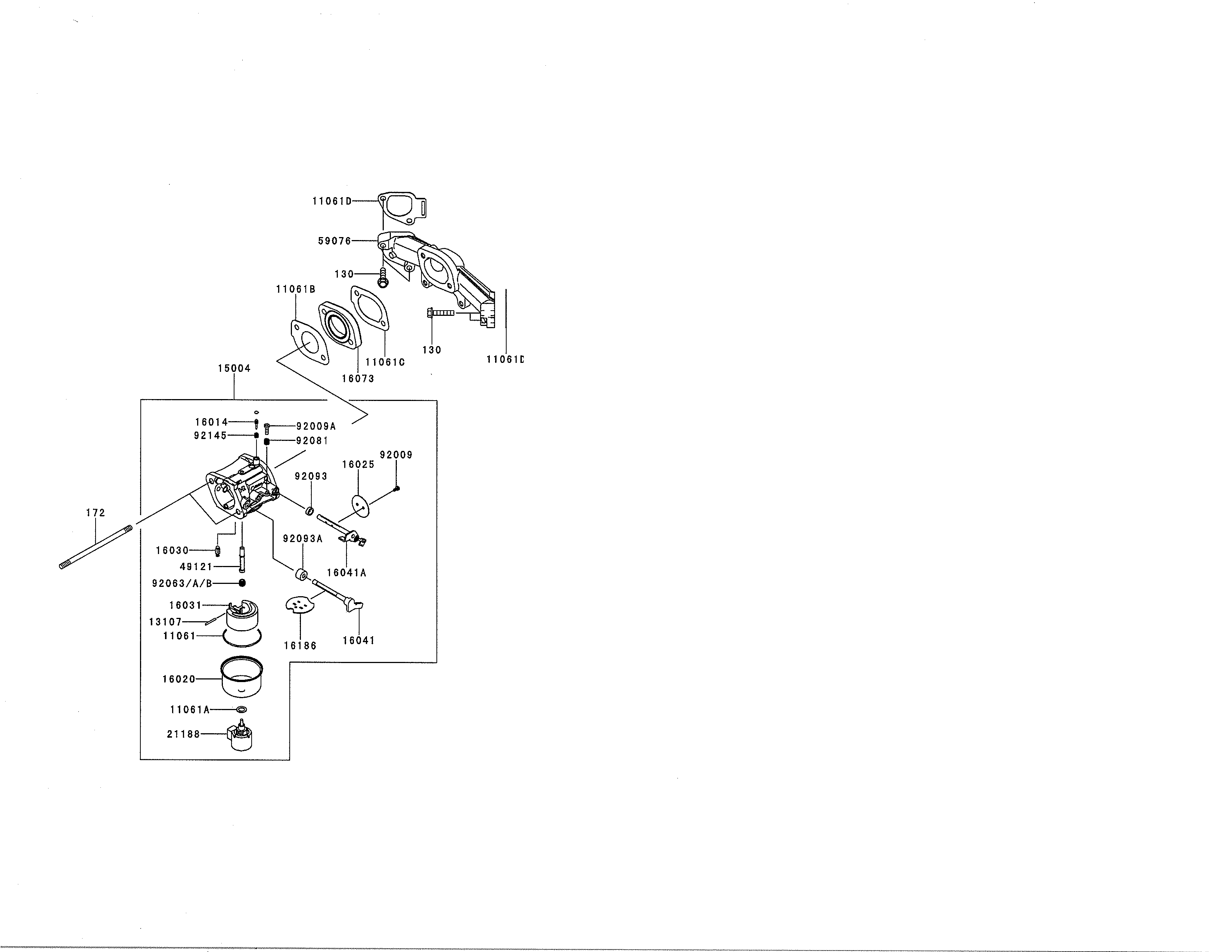 Dixon D26KH54 (96046001300) carburetor diagram