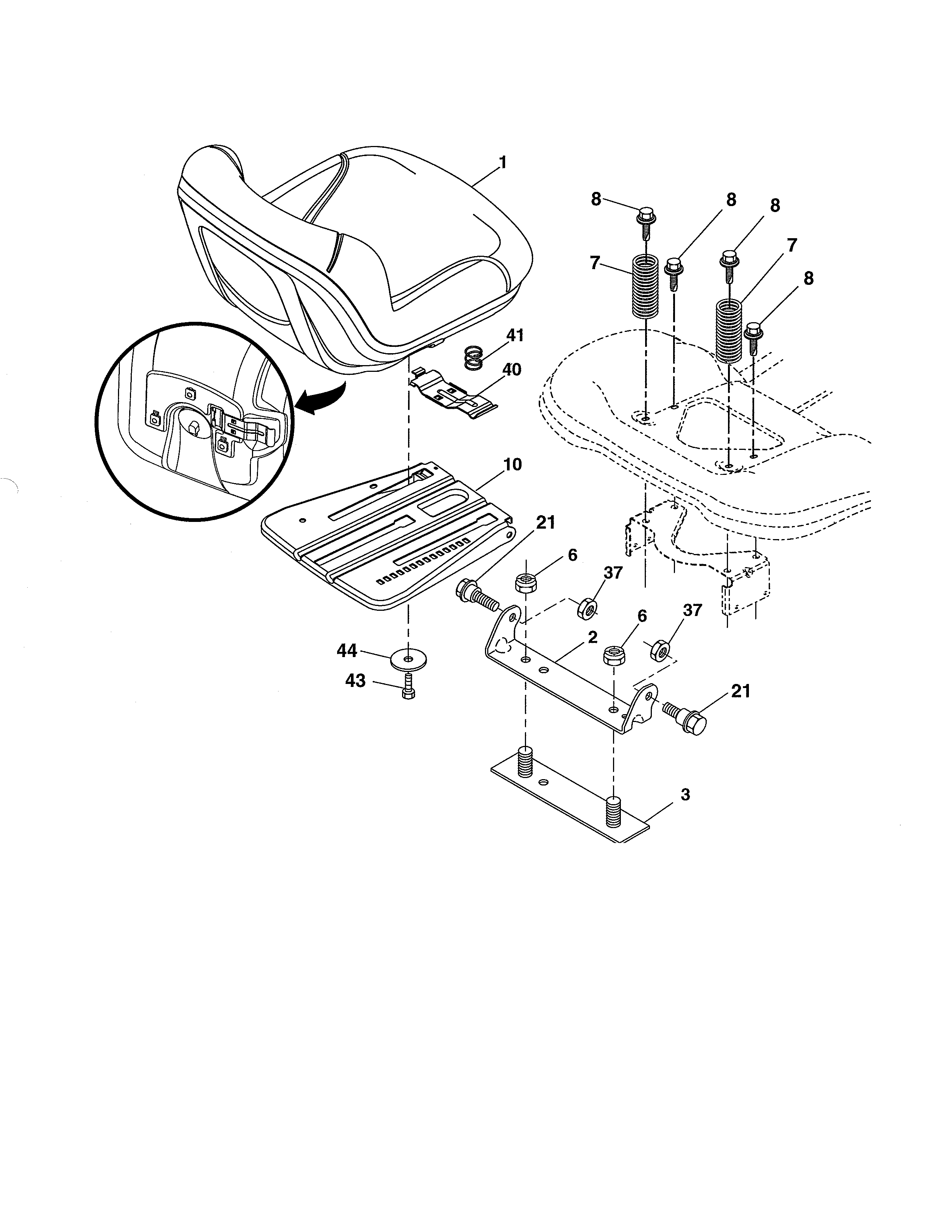 Husqvarna 917240440 seat diagram
