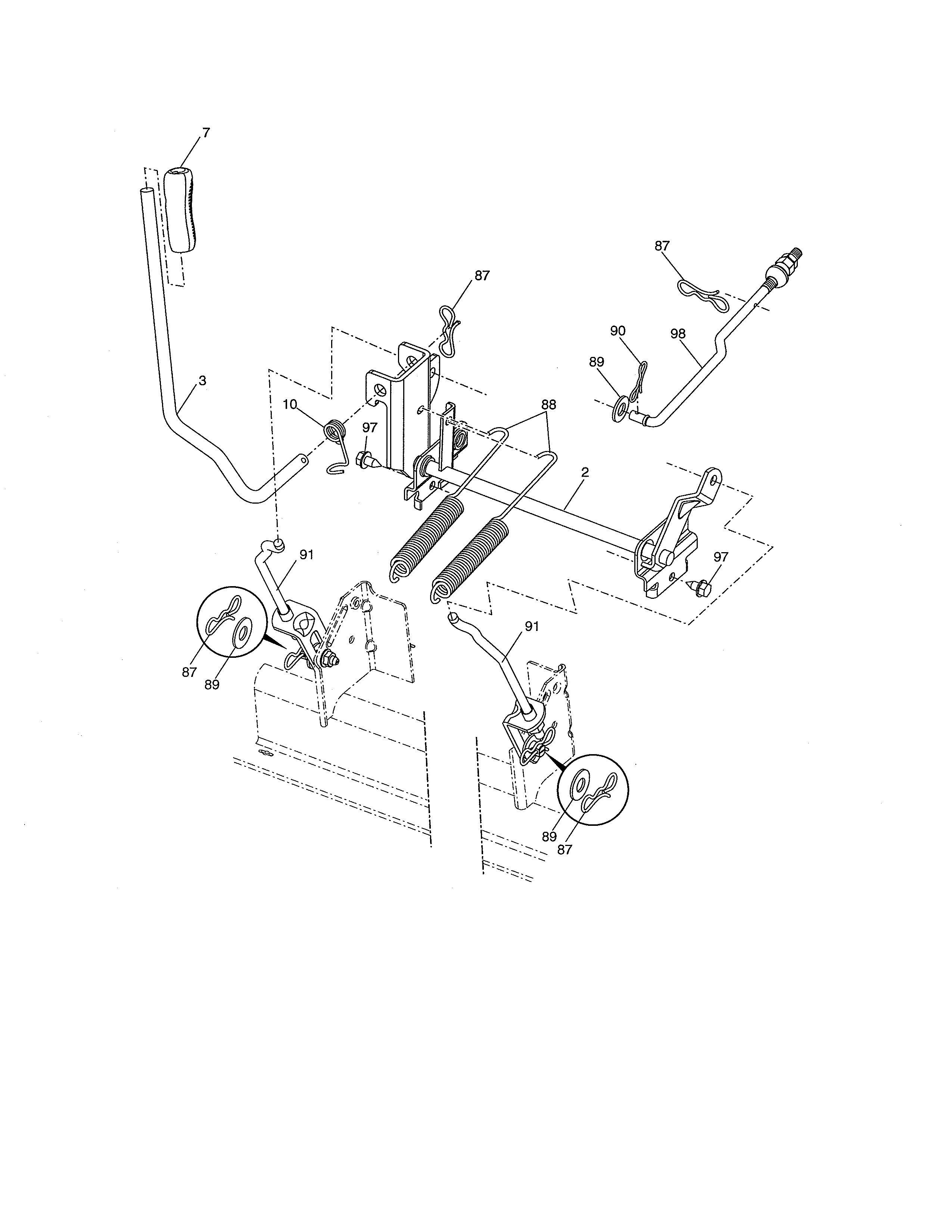 Husqvarna 917240440 mower lift diagram