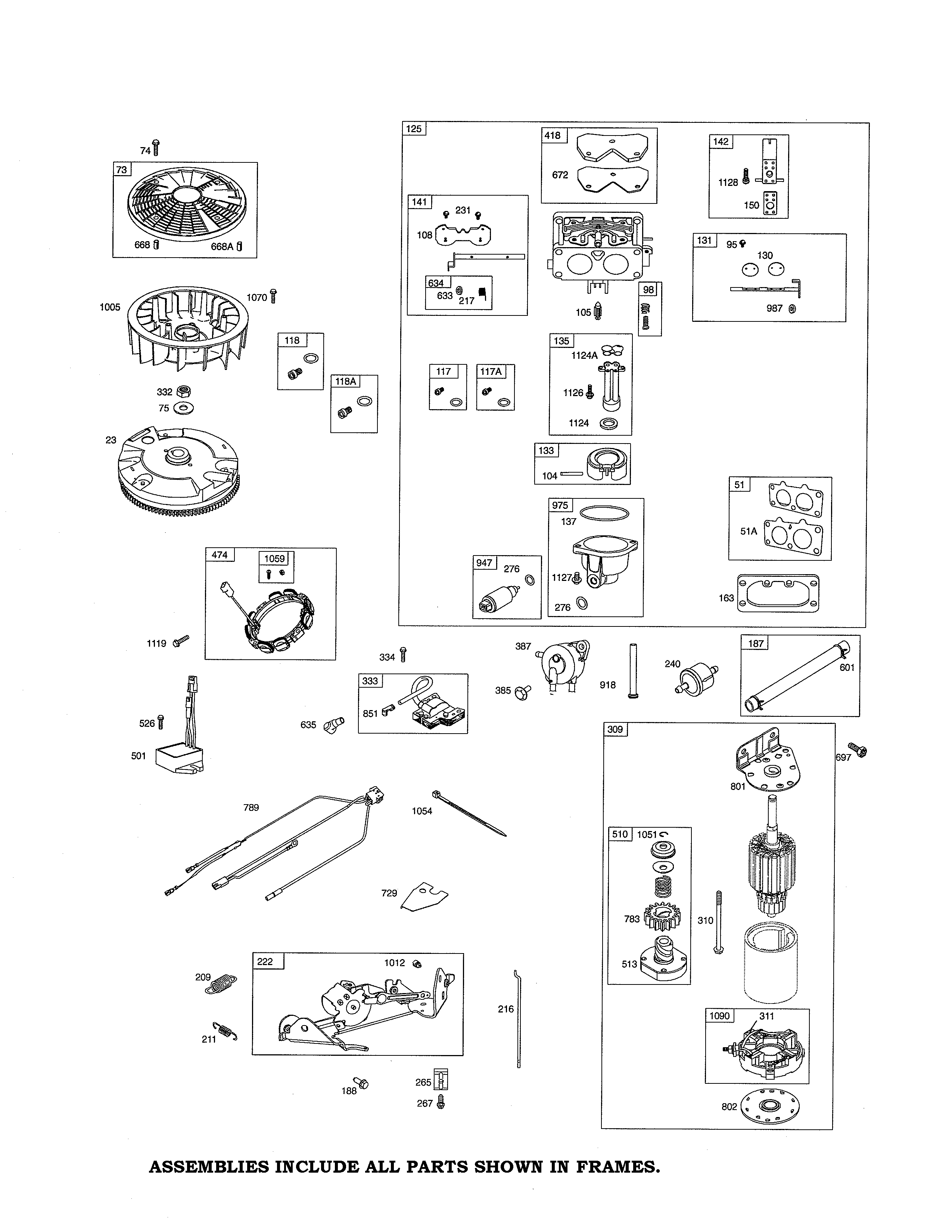 Husqvarna 917240442 carburetor/motor starter diagram