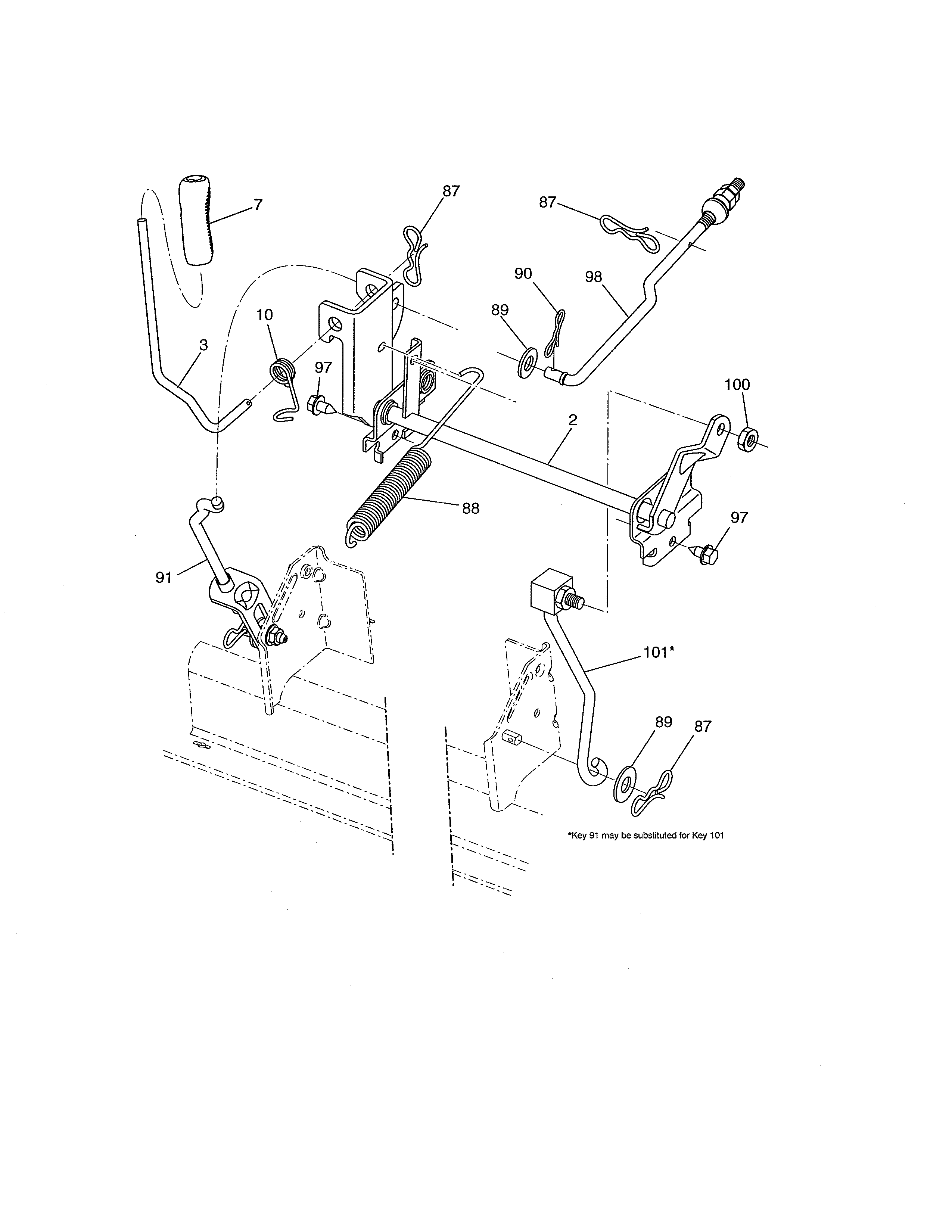 Craftsman 917254131 mower lift diagram