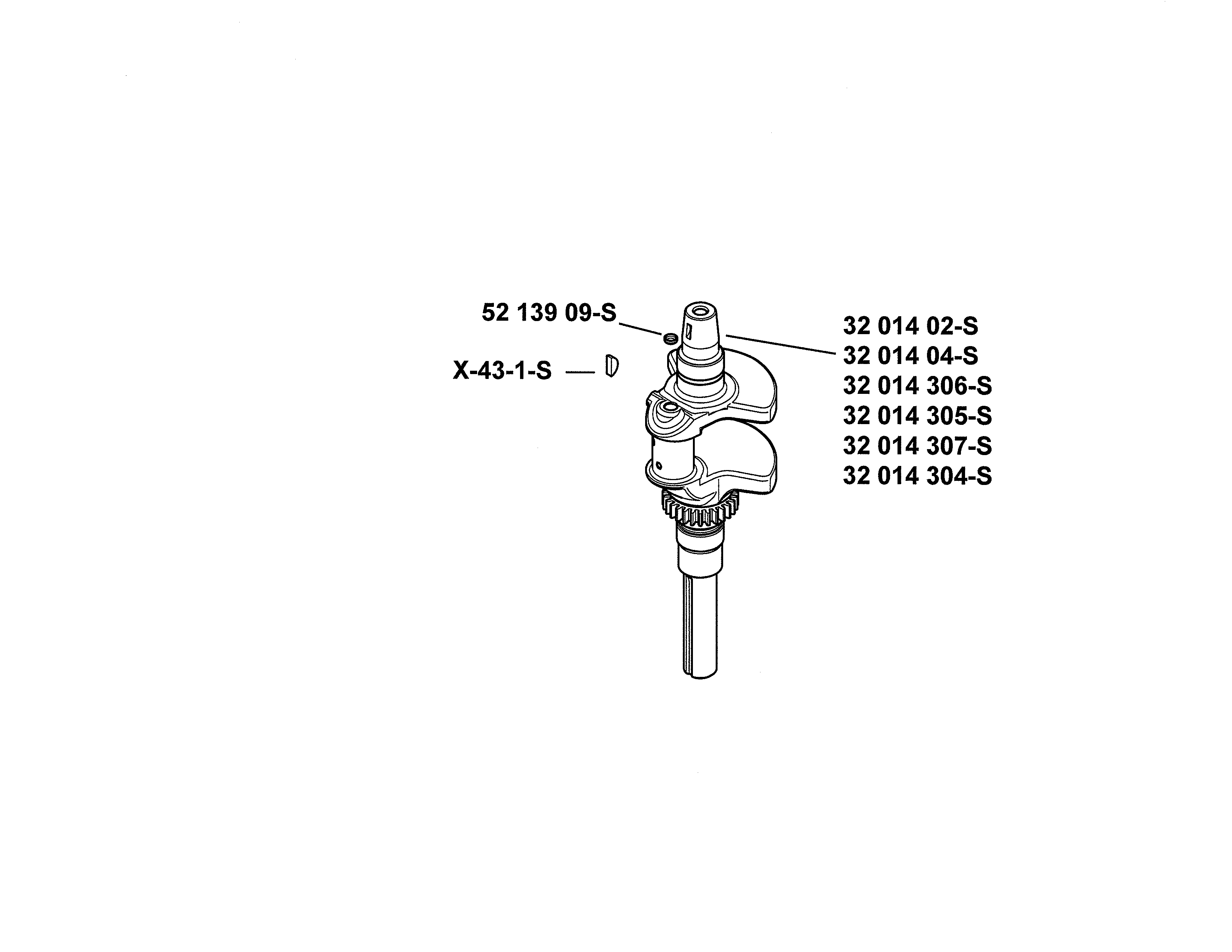 Ariens A2246YT (96046001700) crankshaft diagram