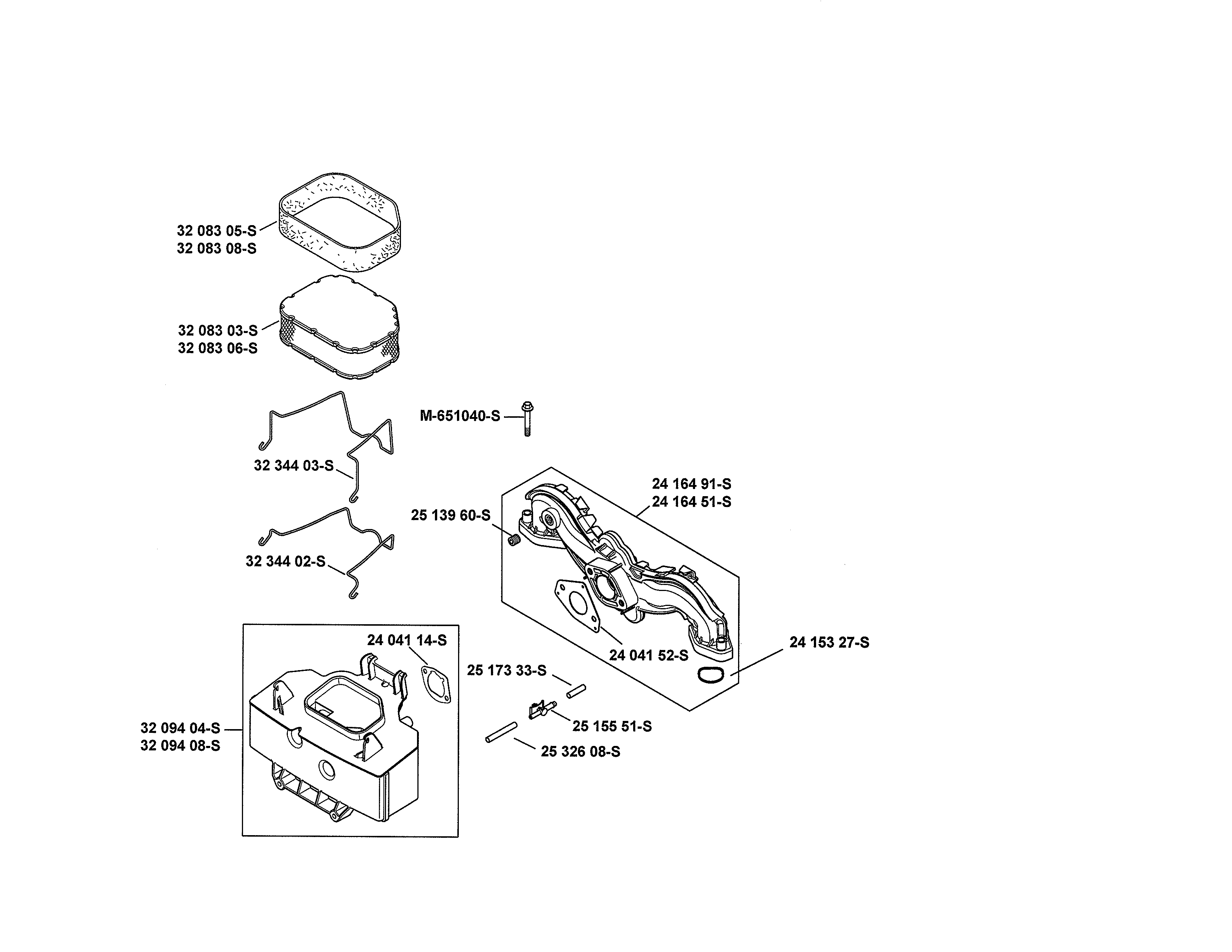 Ariens A2246YT (96046001700) air intake/filtration diagram