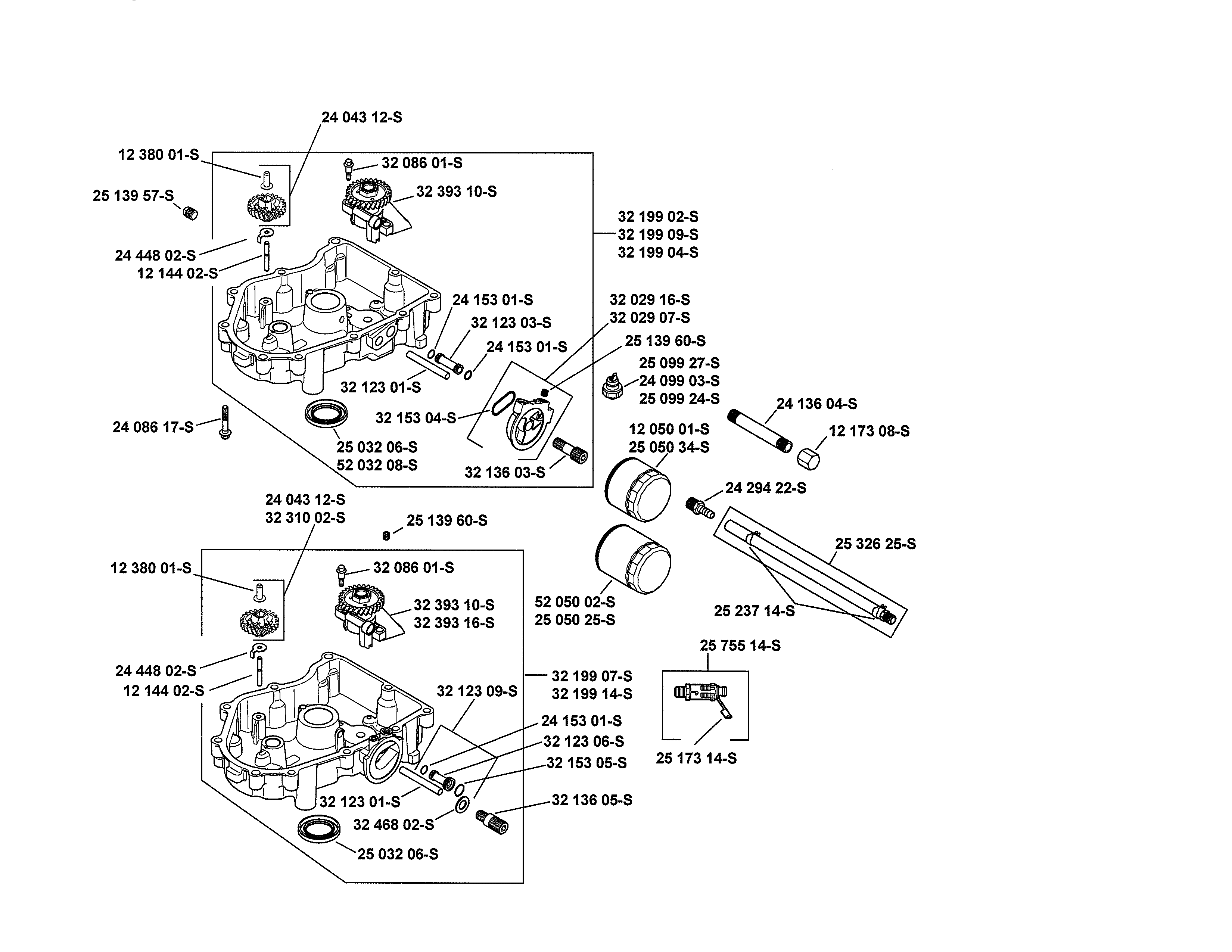 Ariens A2246YT (96046001700) oil pan/lubrication diagram