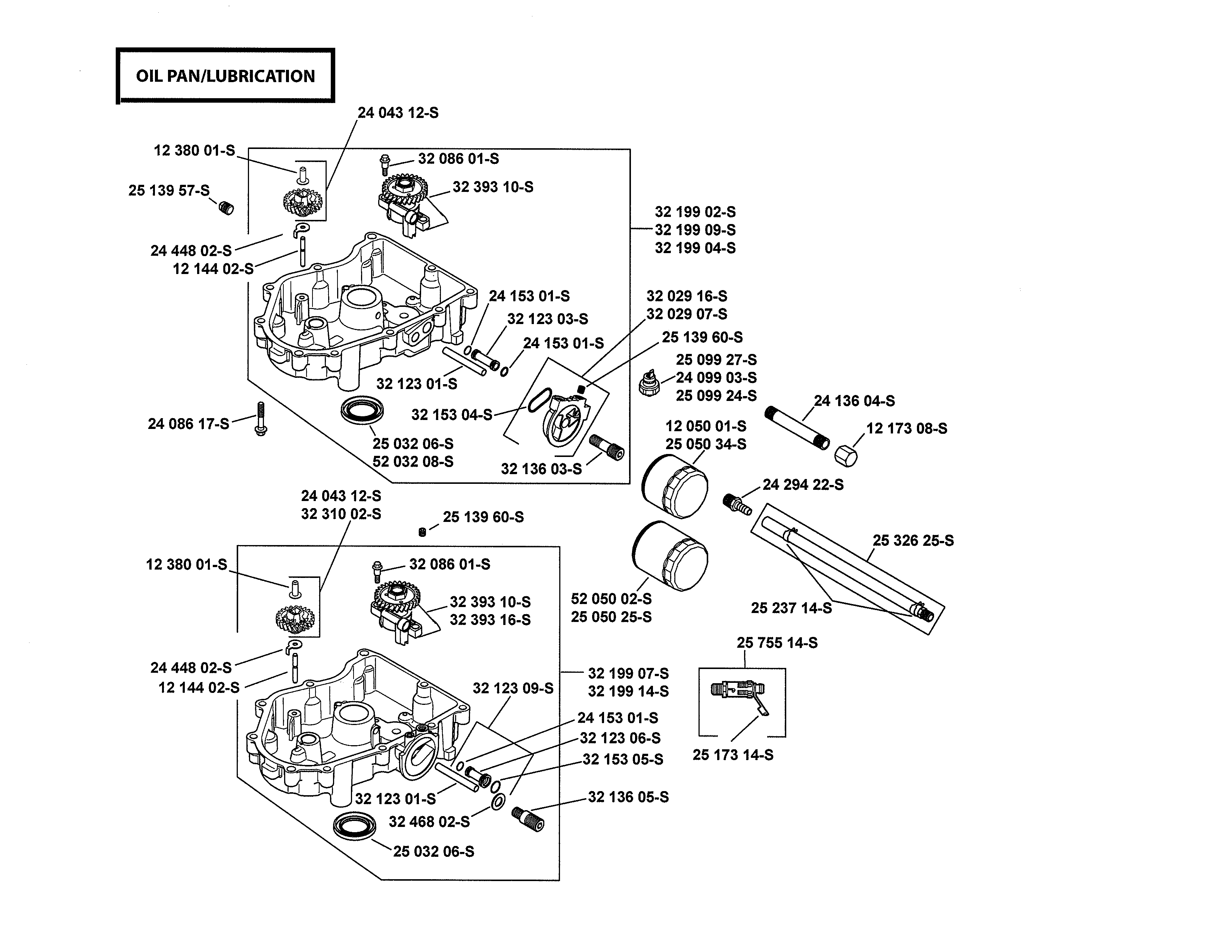 Ariens 93604300 oil pan/lubrication diagram