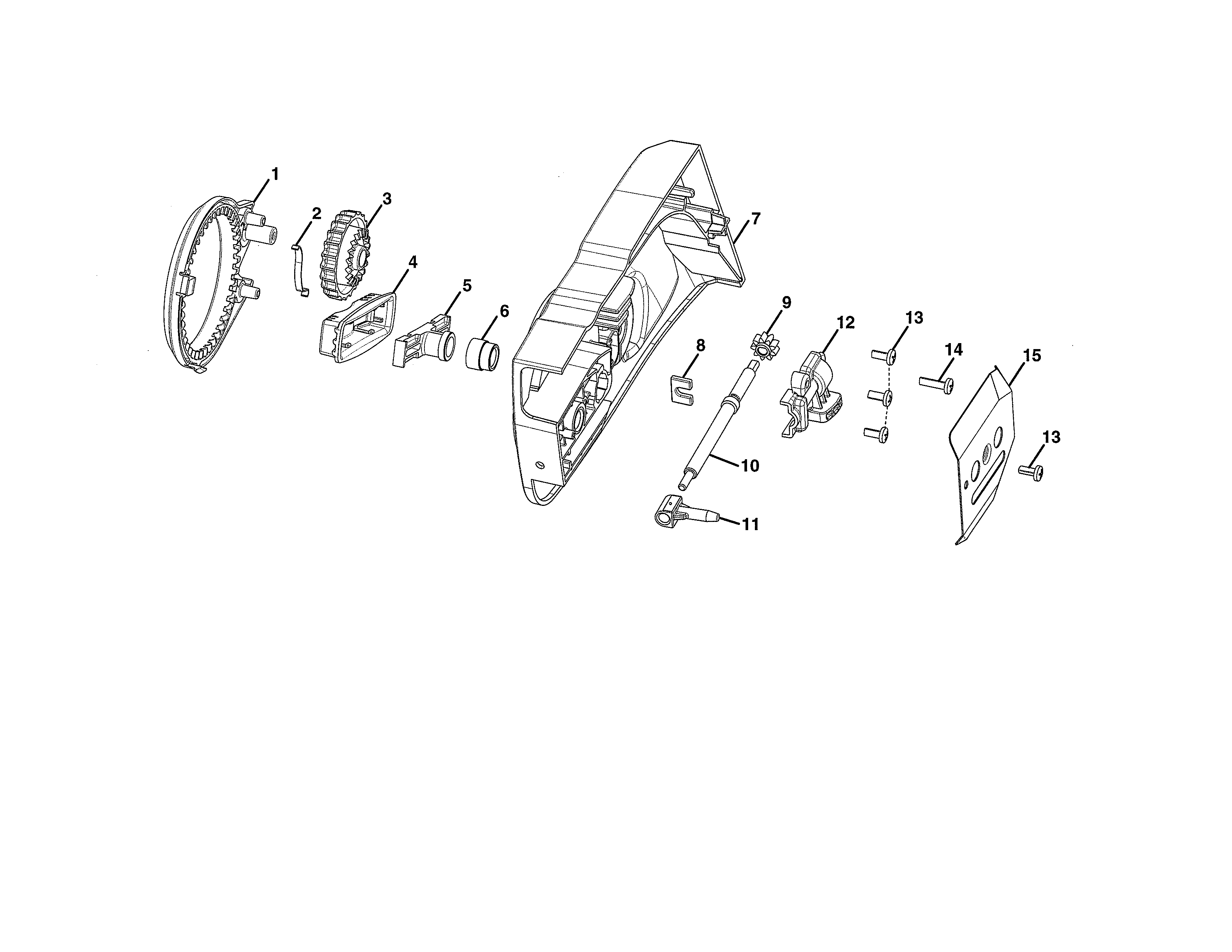 Homelite UT10522 clutch cover/gear cover diagram