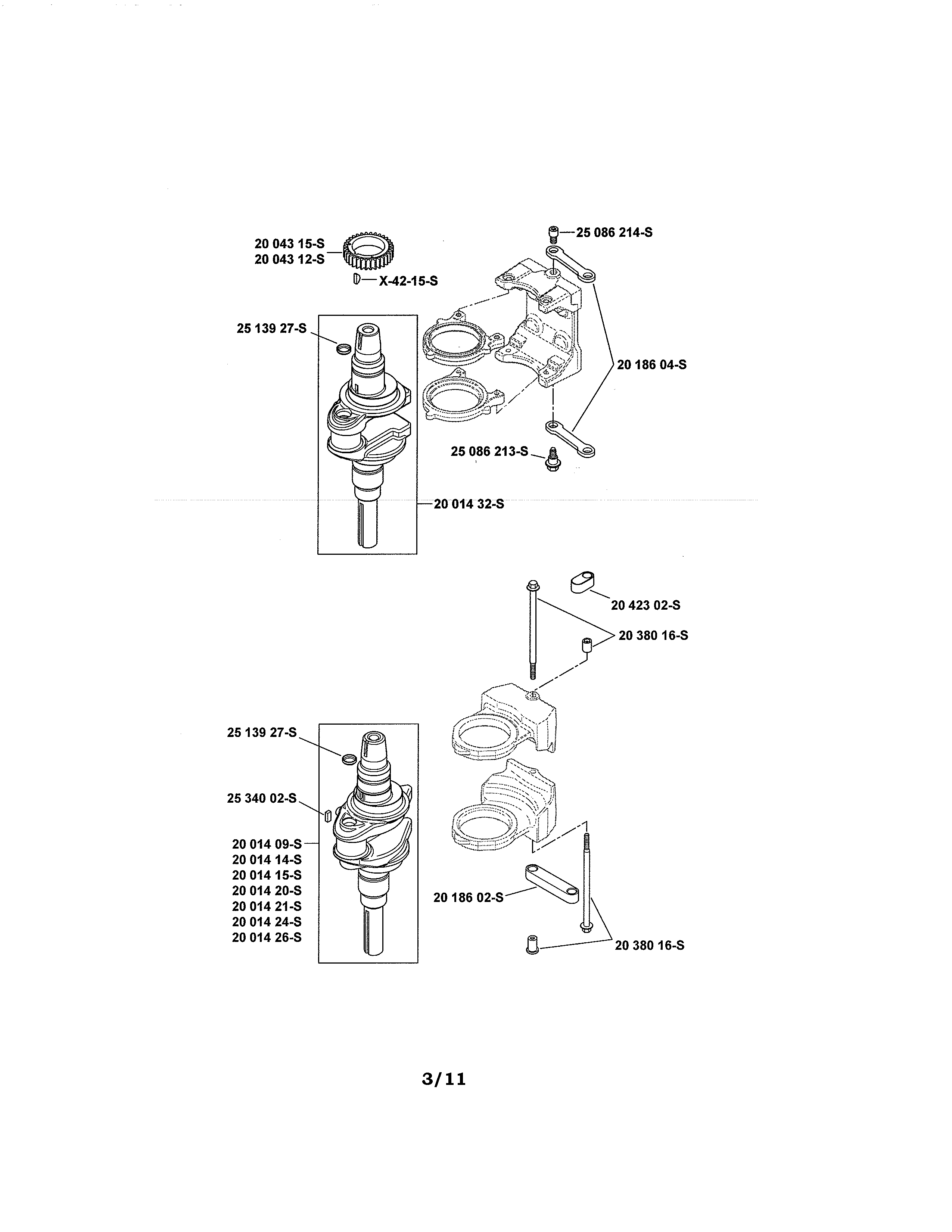 Husqvarna YTH20K46-917240461 crankshaft diagram