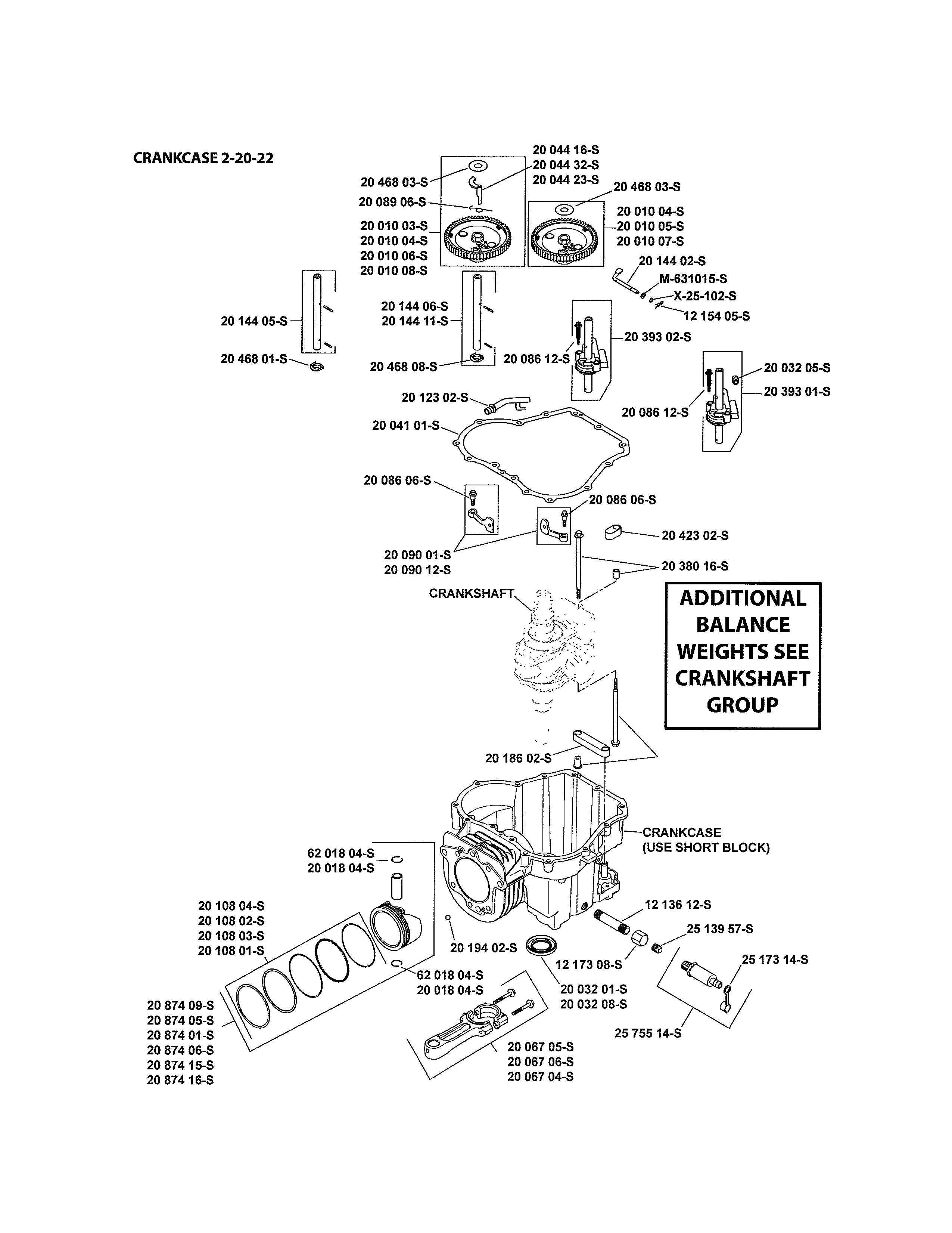 Husqvarna YTH20K46-917240461 crankcase diagram
