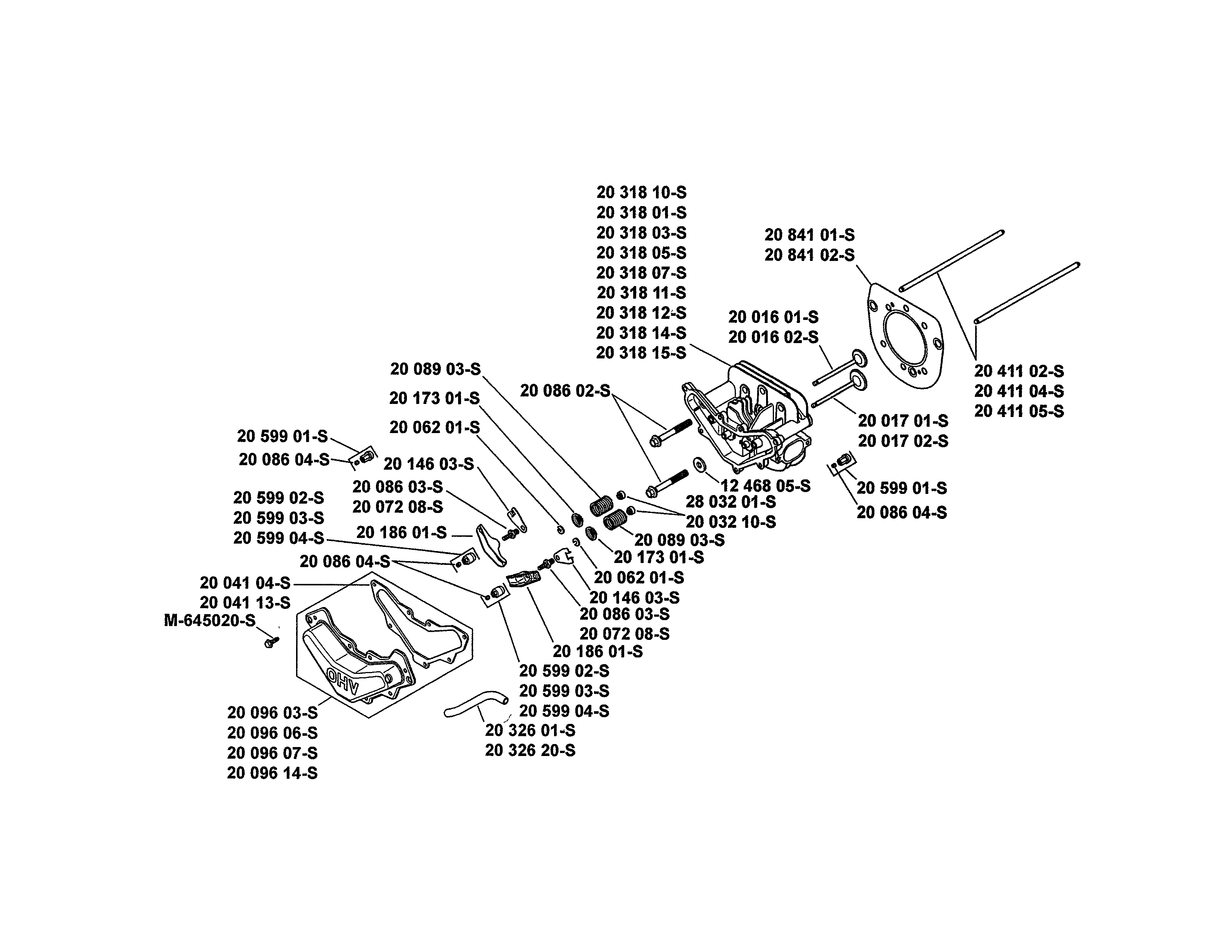 Husqvarna YTH20K46-917240461 head/valve/breather diagram