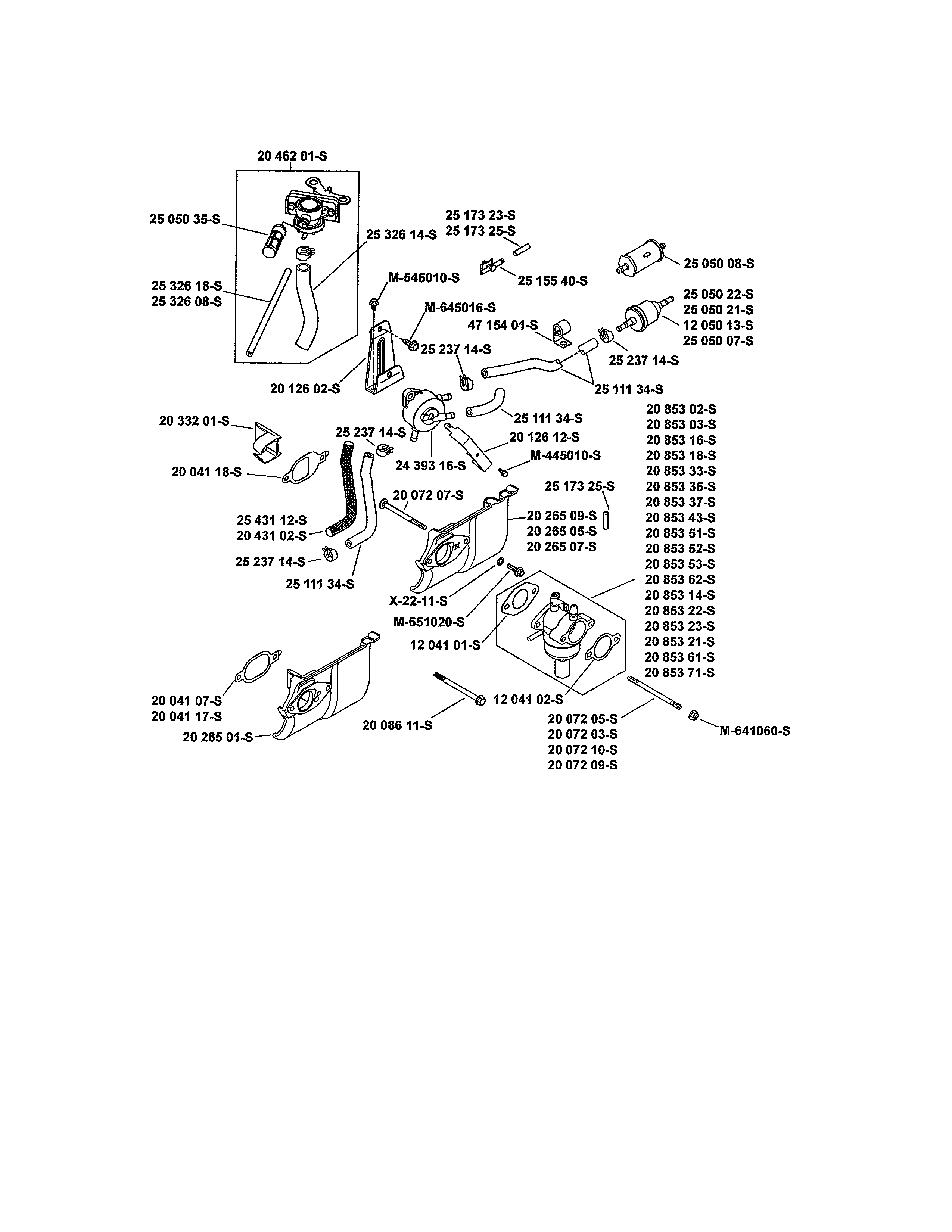 Husqvarna YTH20K46-917240461 fuel system diagram
