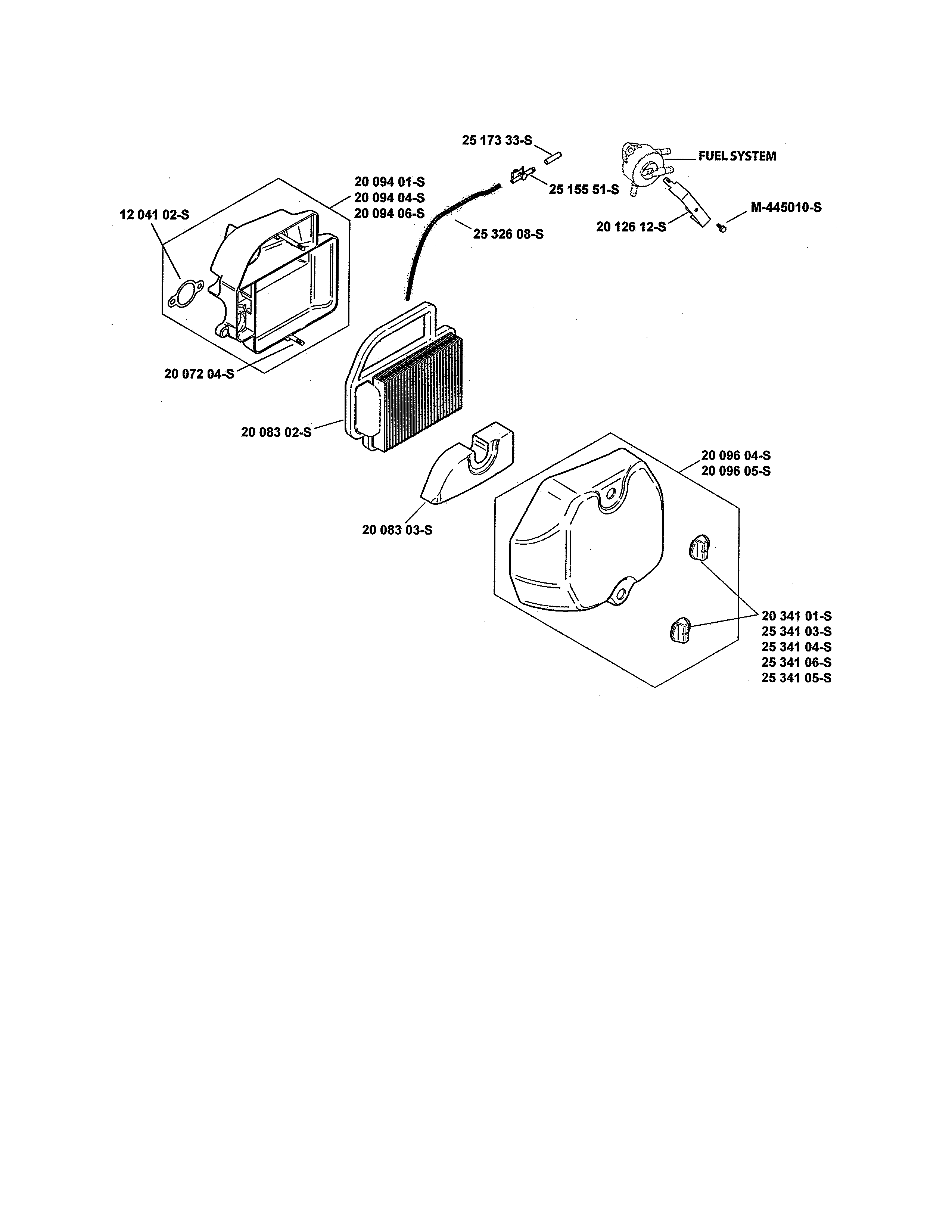 Husqvarna YTH20K46-917240461 air intake/filtration diagram