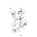 Hitachi CG24EKSL gear shaft/crankshaft/muffler diagram