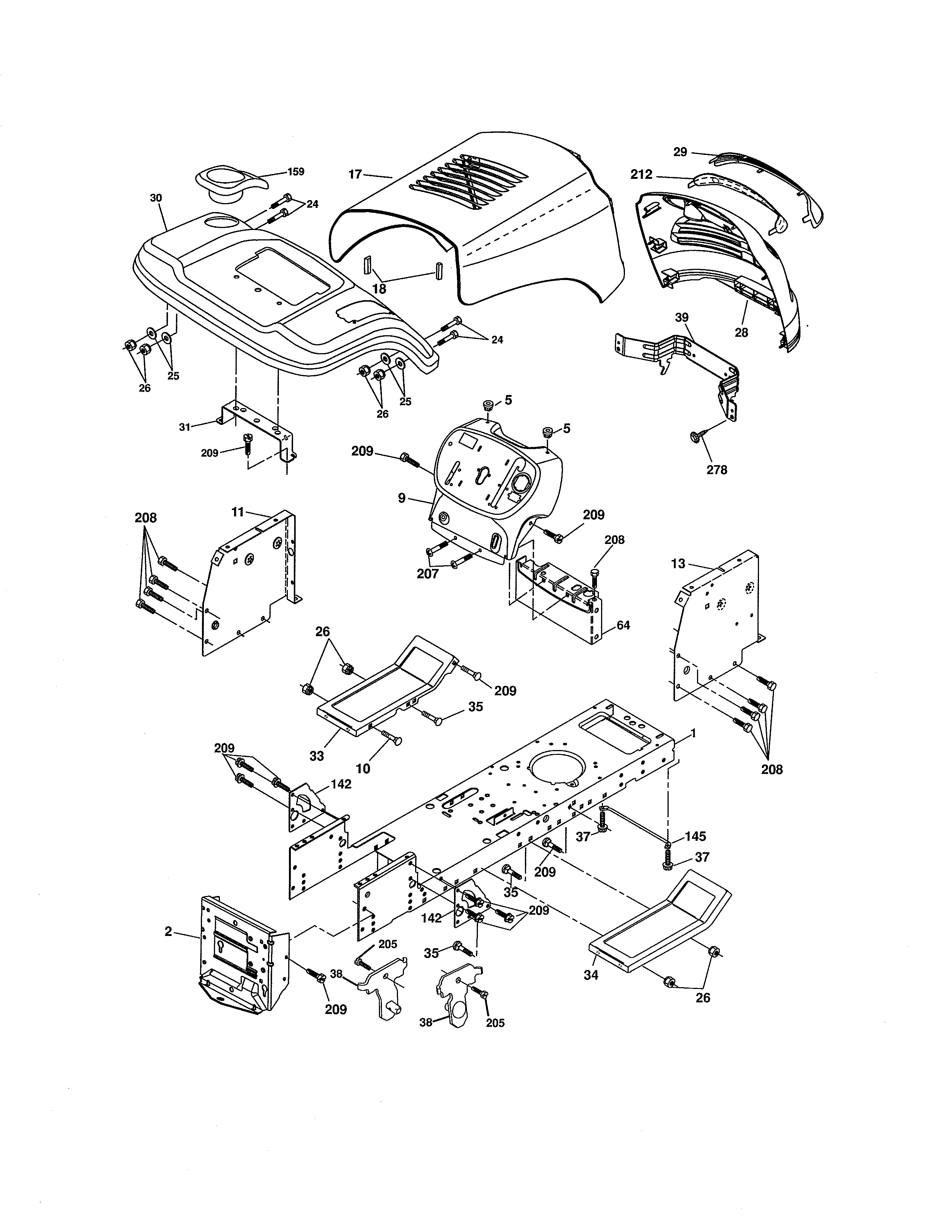 Craftsman 917254701 chassis & enclosures diagram
