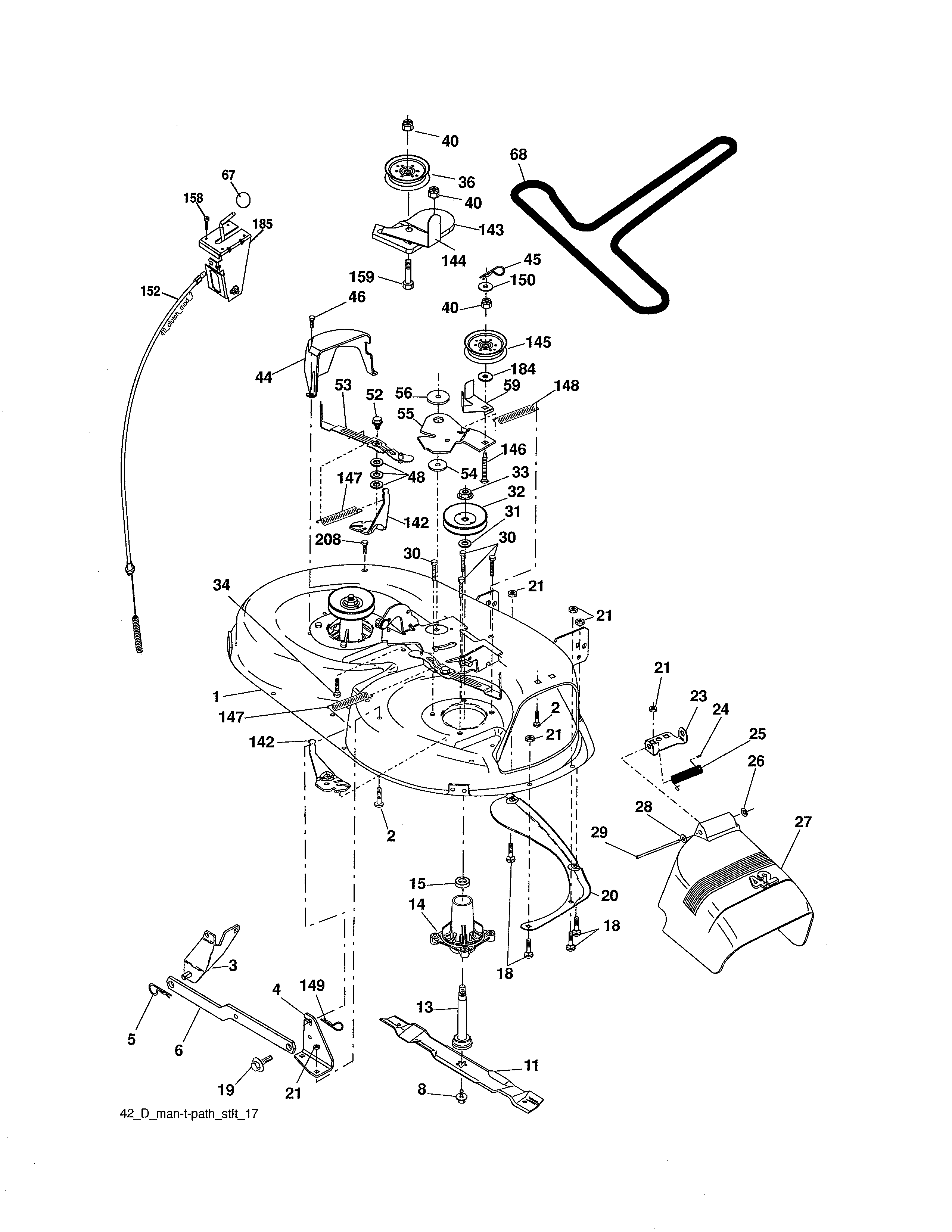Craftsman 917254701 mower deck diagram