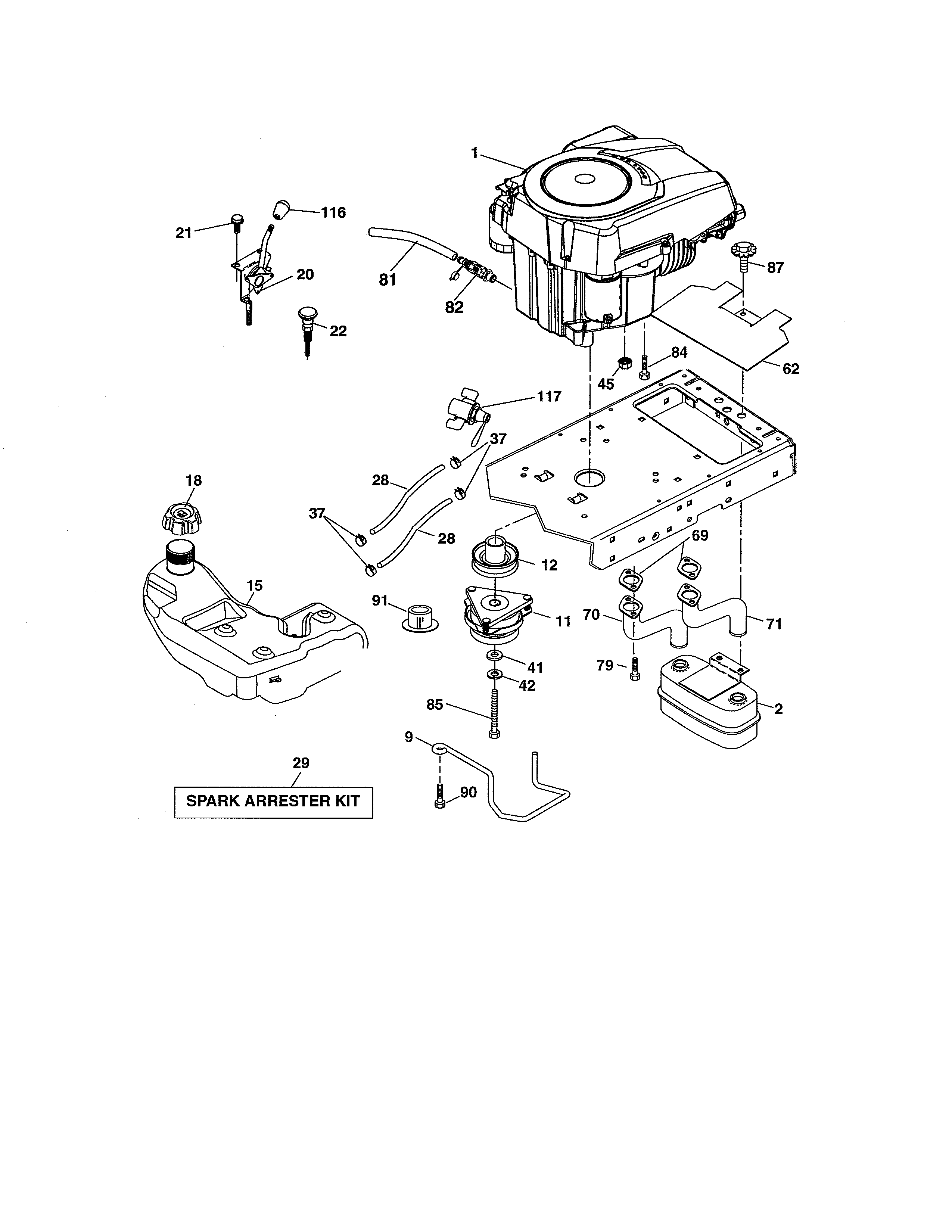 Craftsman 917288611 engine diagram
