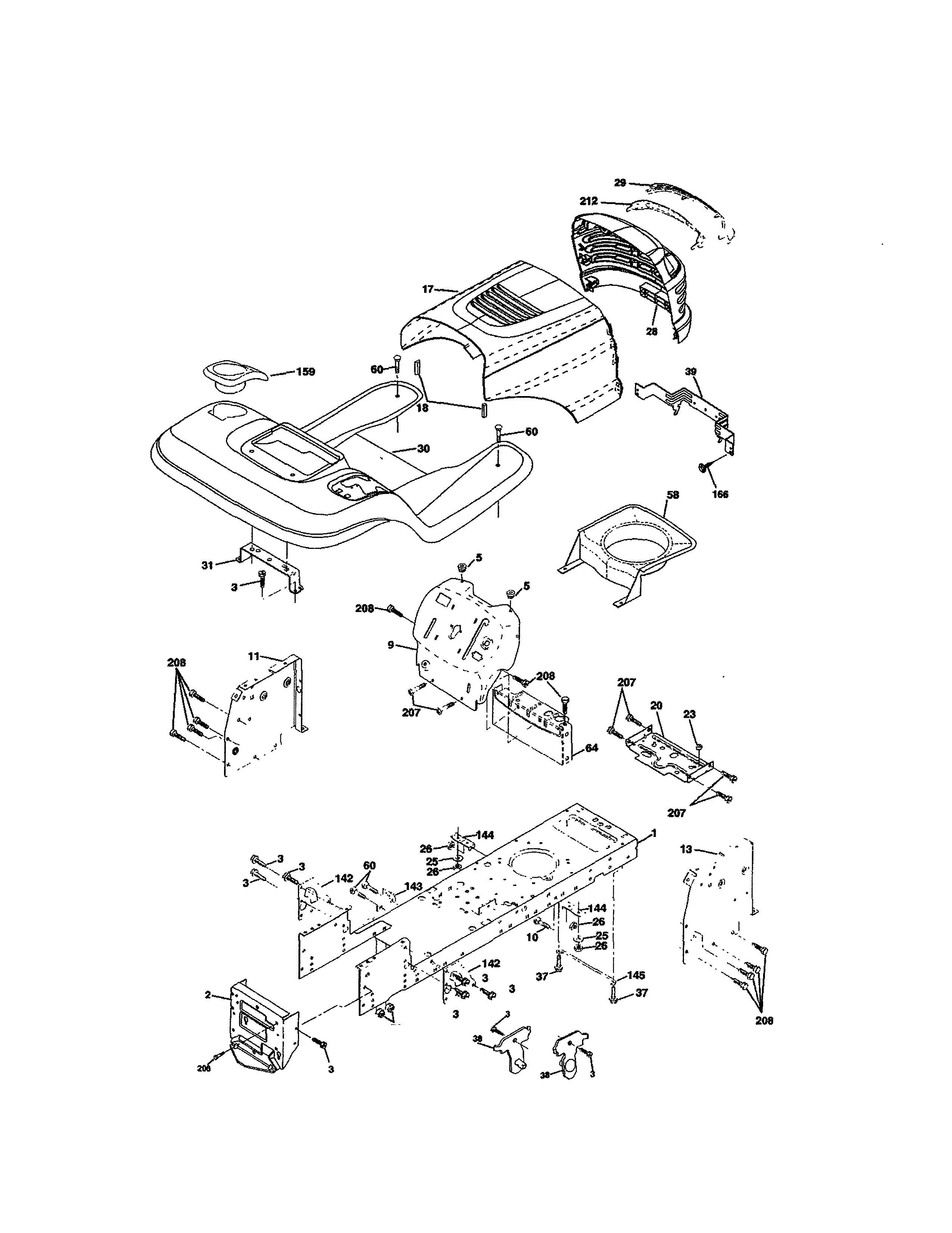 Craftsman 944601880 chassis & enclosures diagram