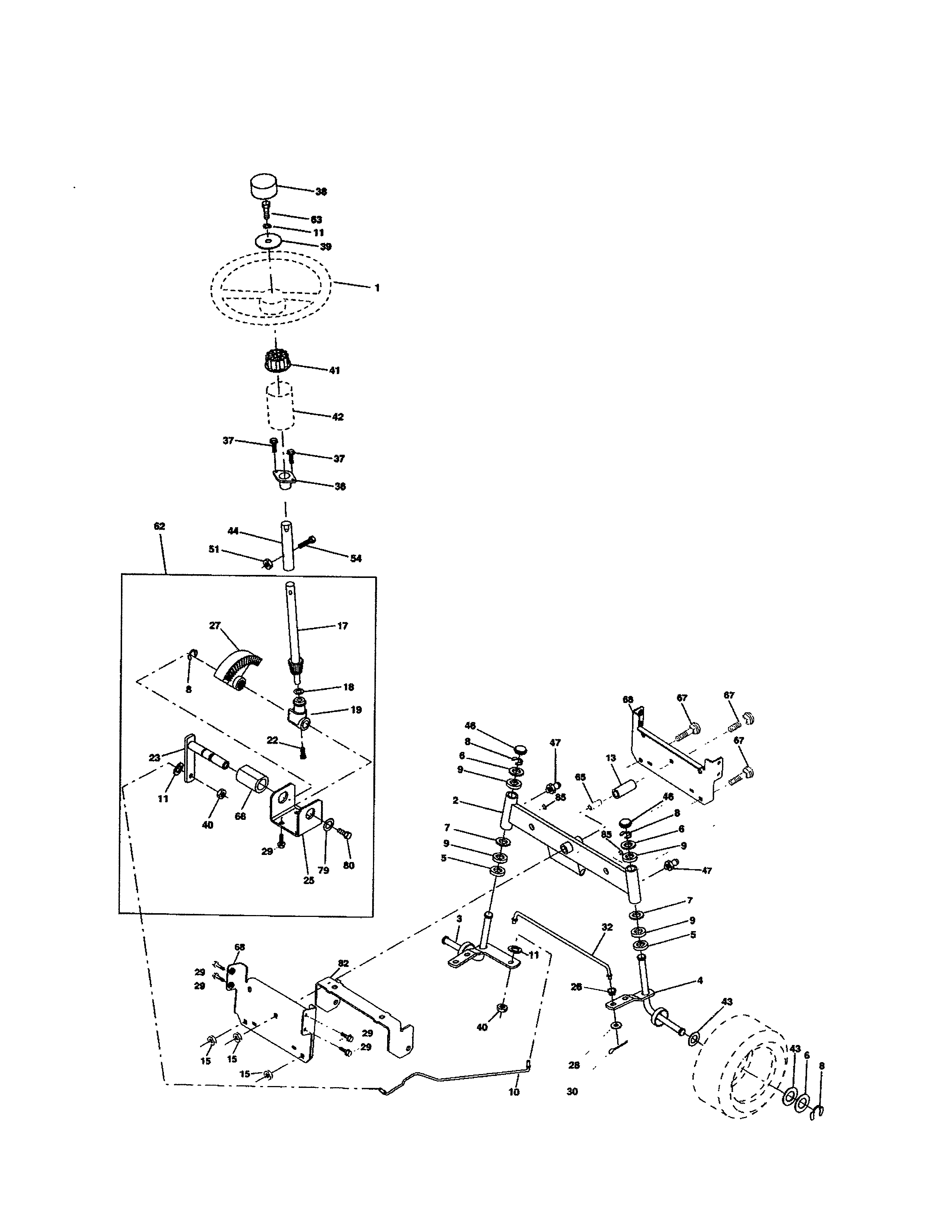 Craftsman 944601880 steering assembly diagram
