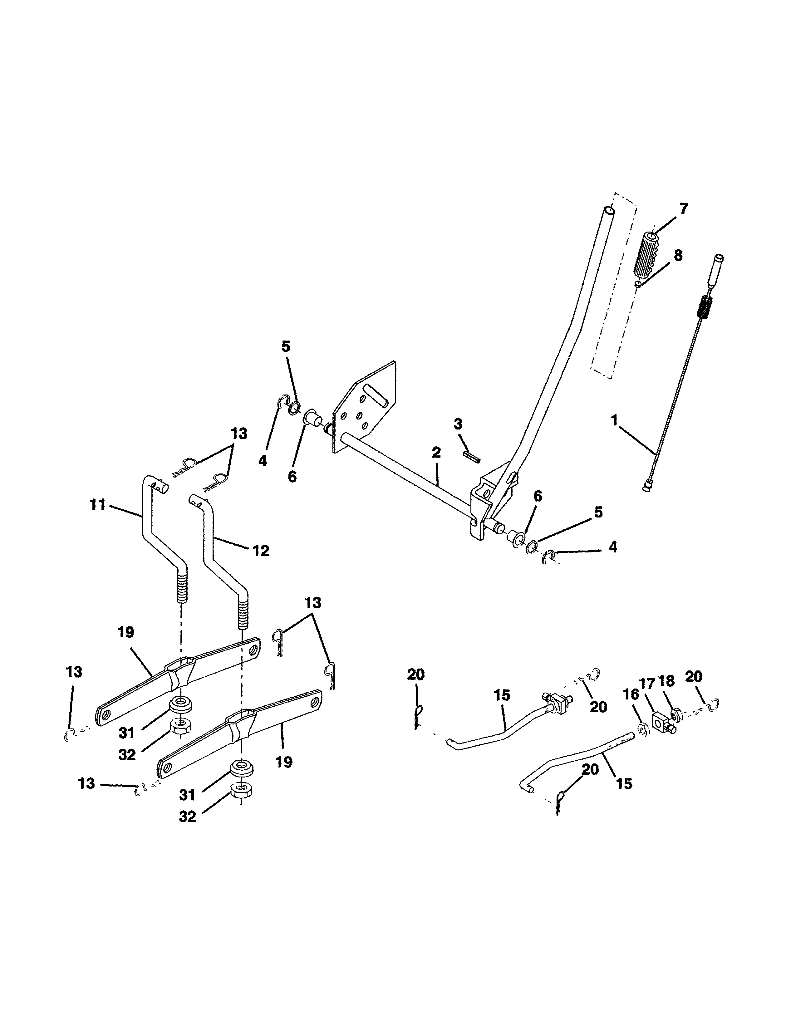 Craftsman 944601880 mower lift diagram