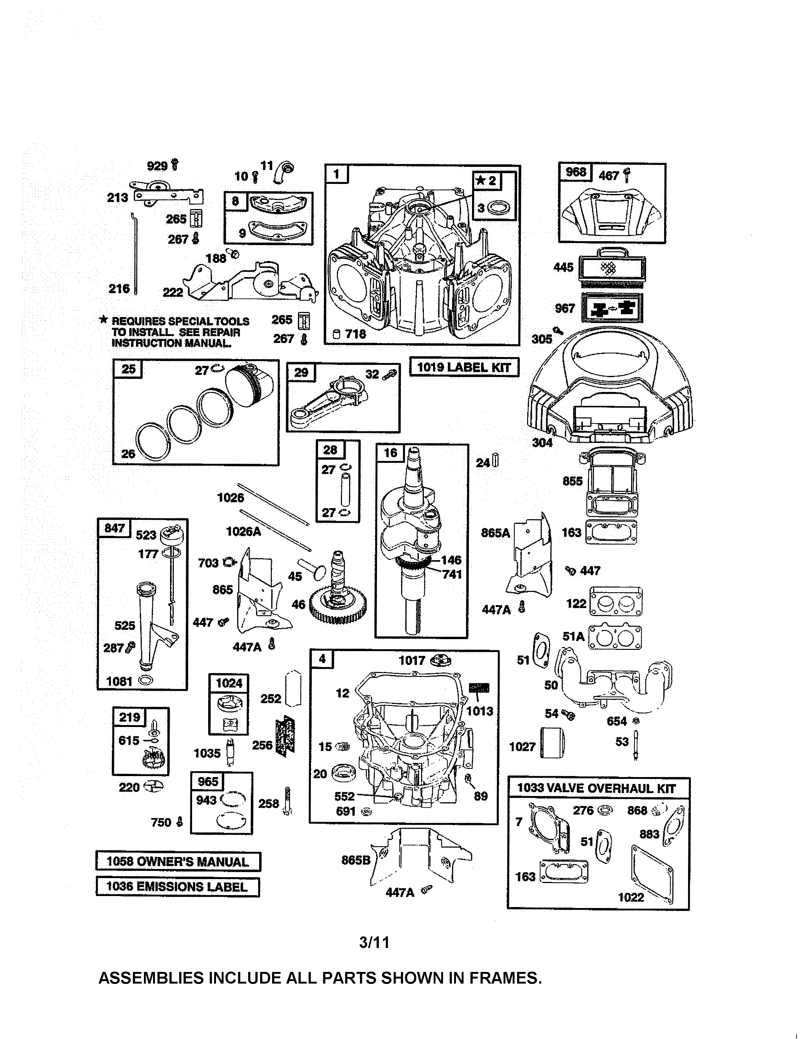 Craftsman 944601880 cylinder/crankshaft/crankcase diagram