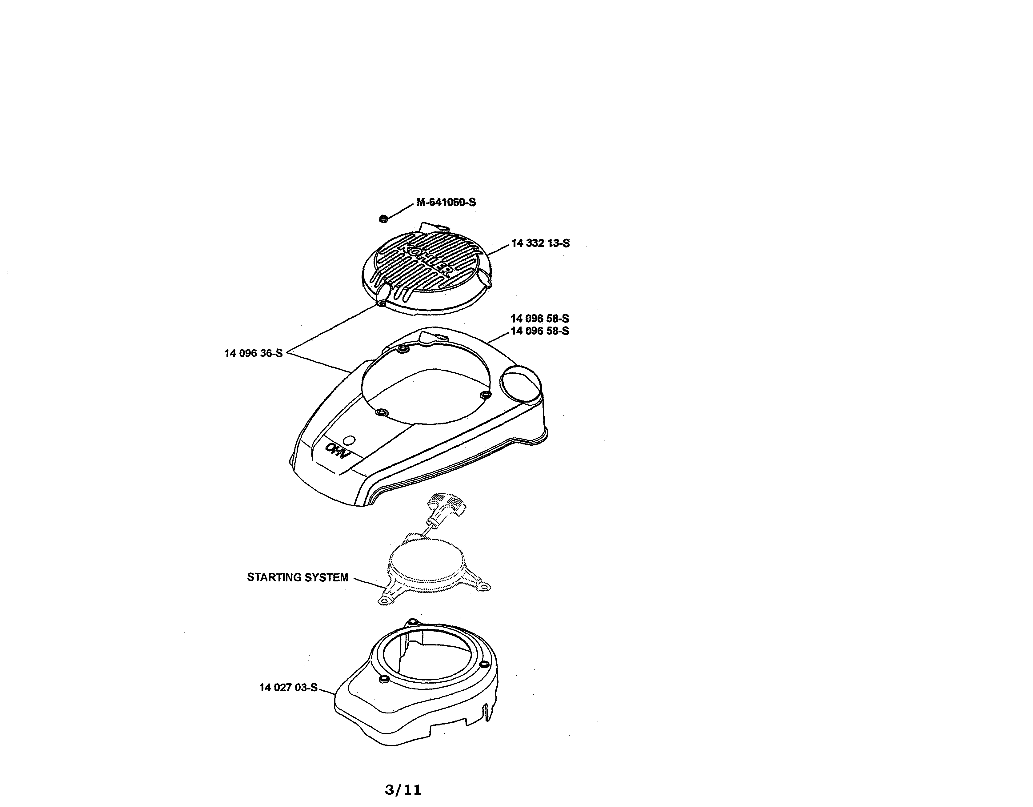 Husqvarna 917379130 blower housing/baffles diagram