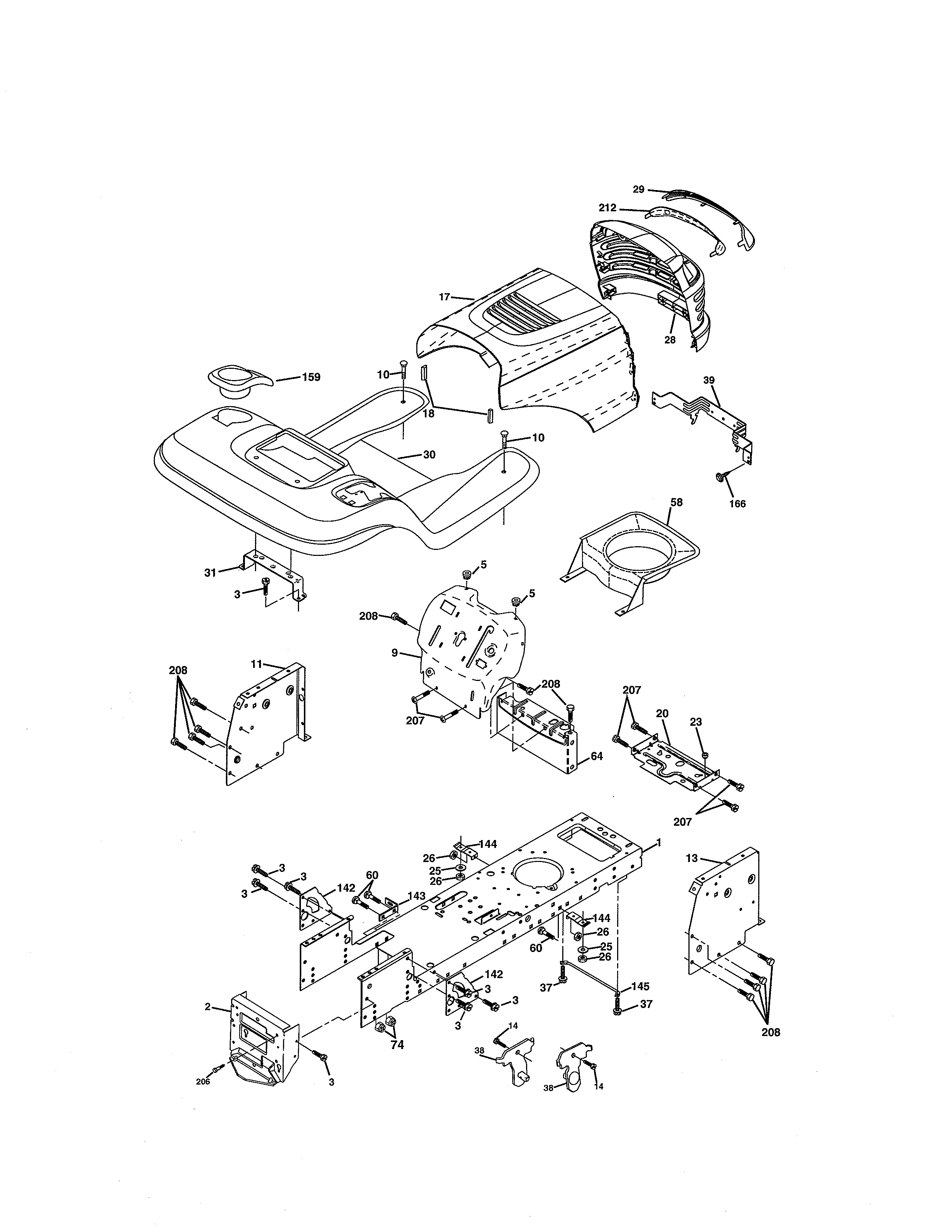 Craftsman 944601881 chassis & enclosures diagram
