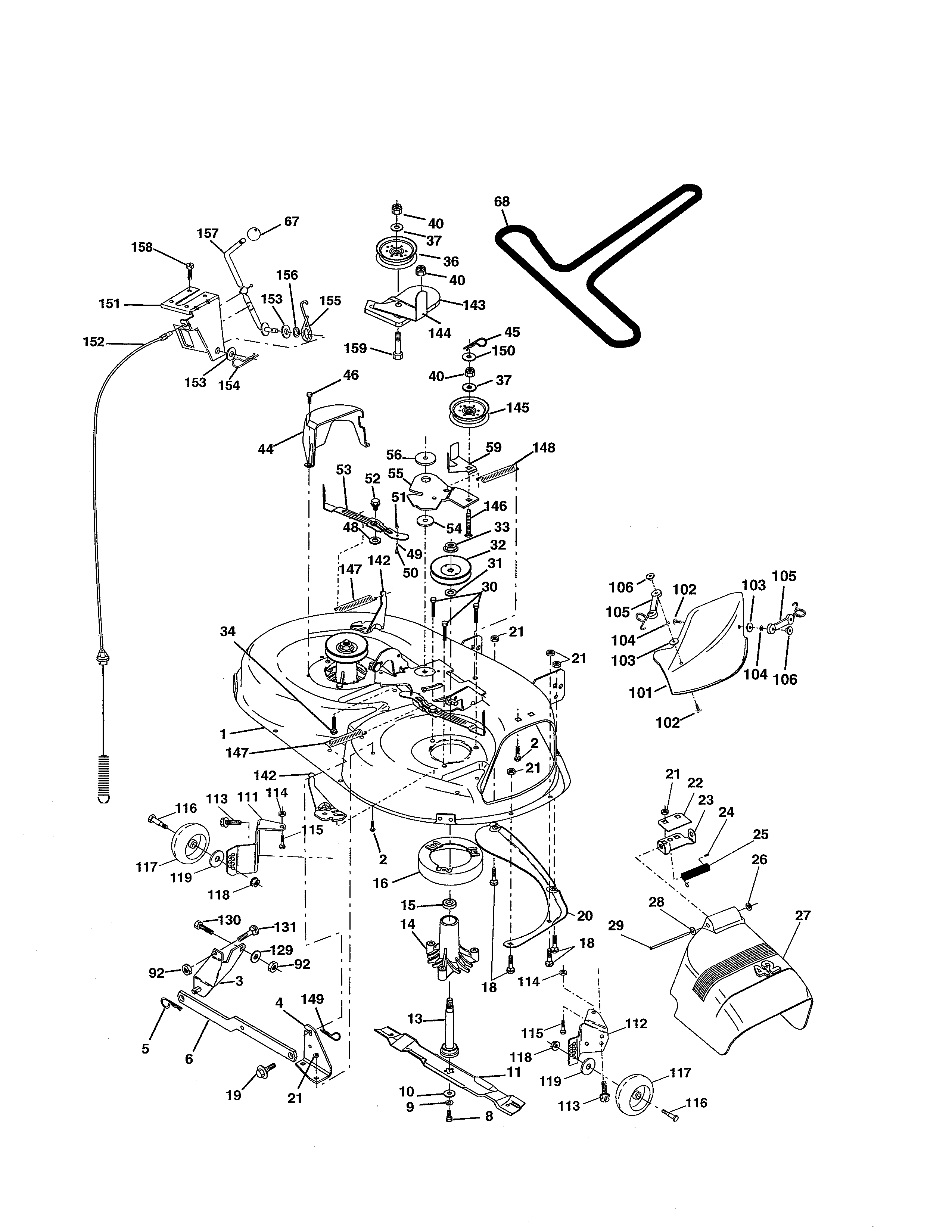 Craftsman 944601881 mower deck diagram