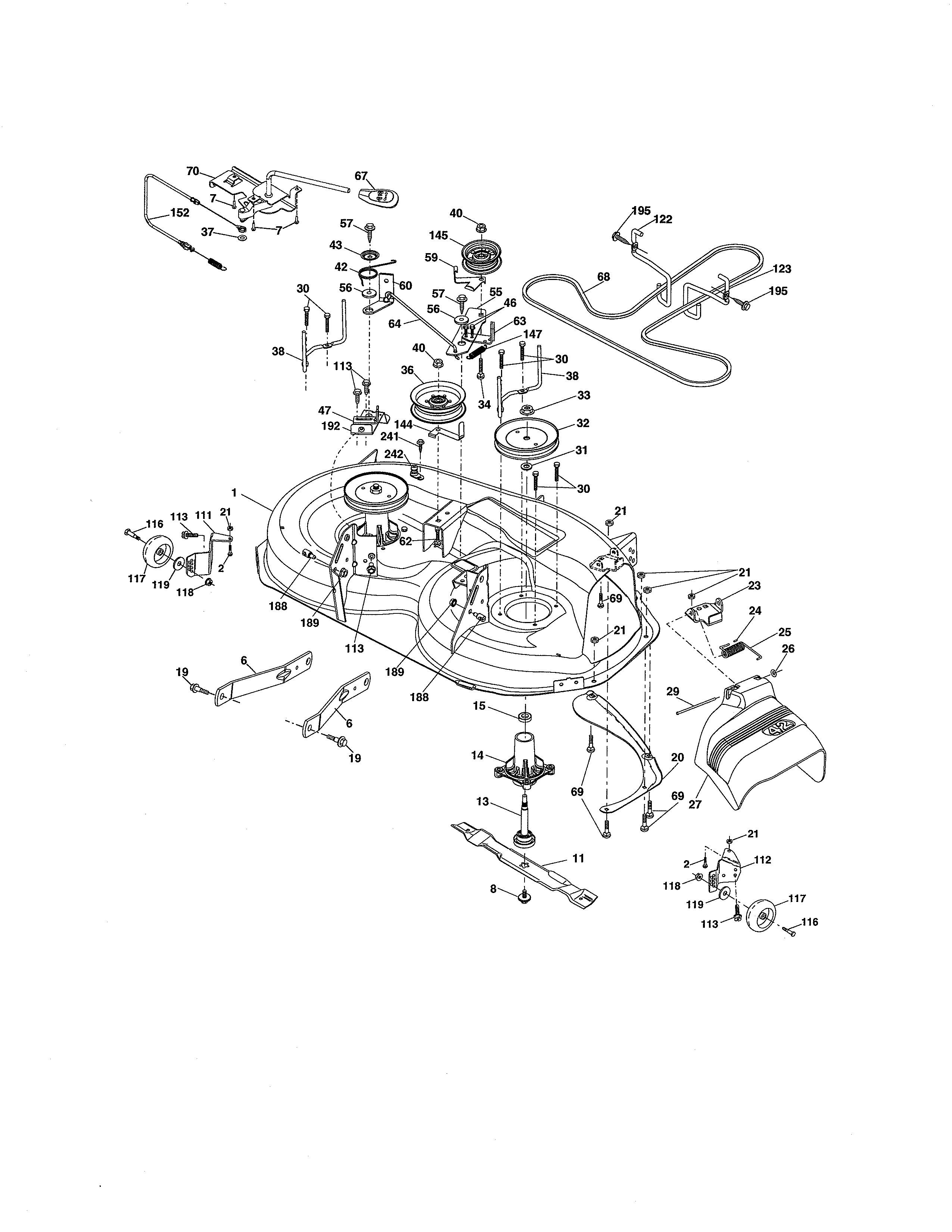 Craftsman 917288661 mower deck diagram
