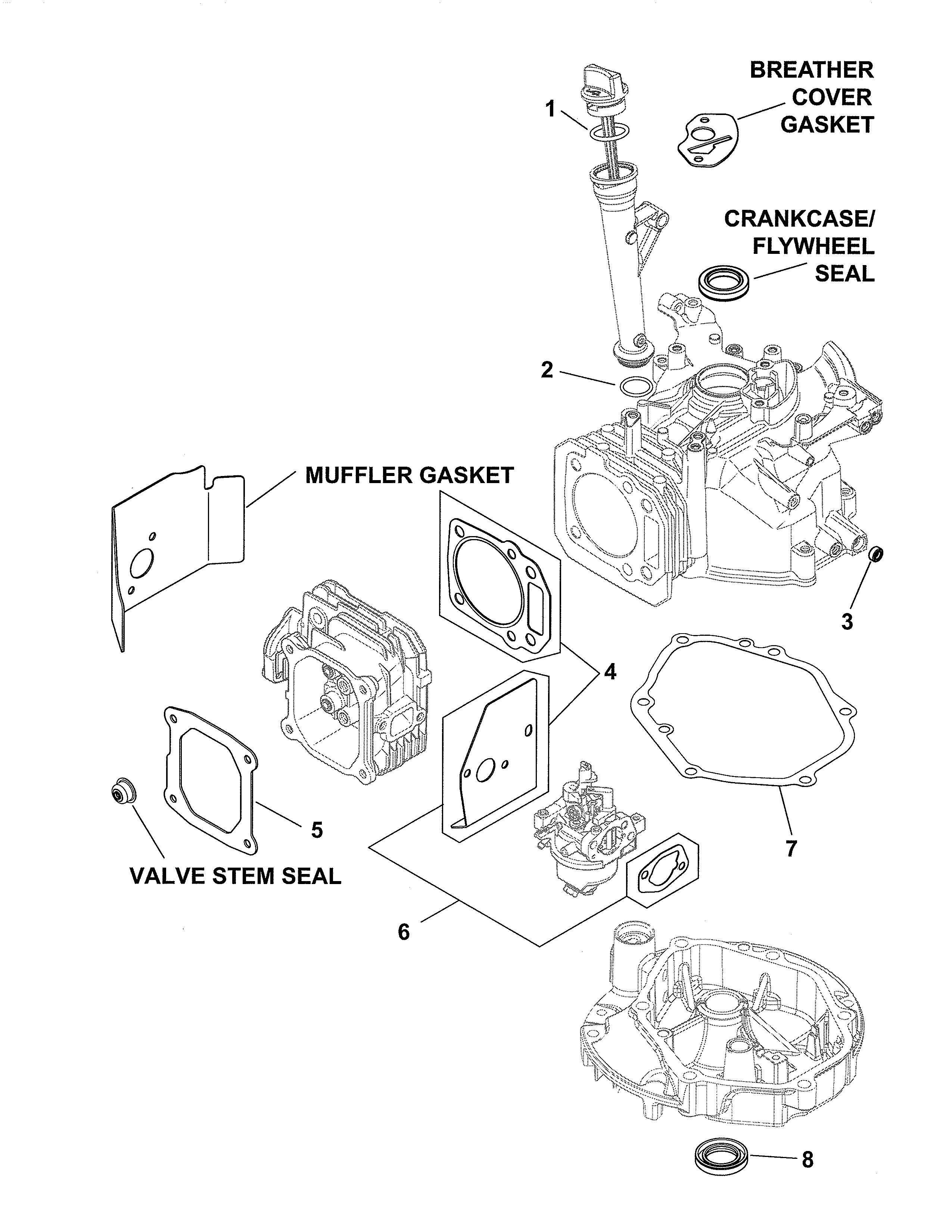 Yard Pro 917371580 gasket set diagram