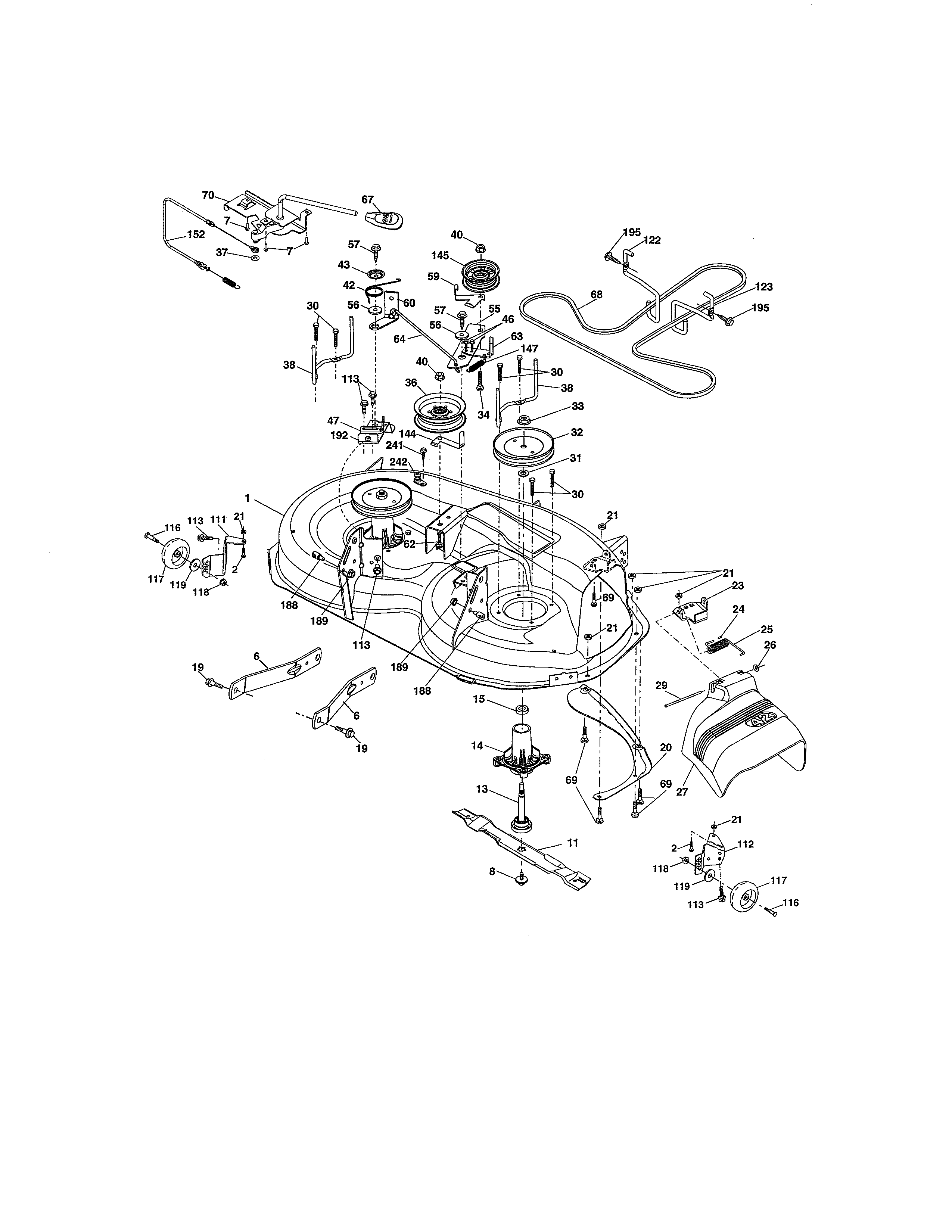 Craftsman 917288660 mower deck diagram