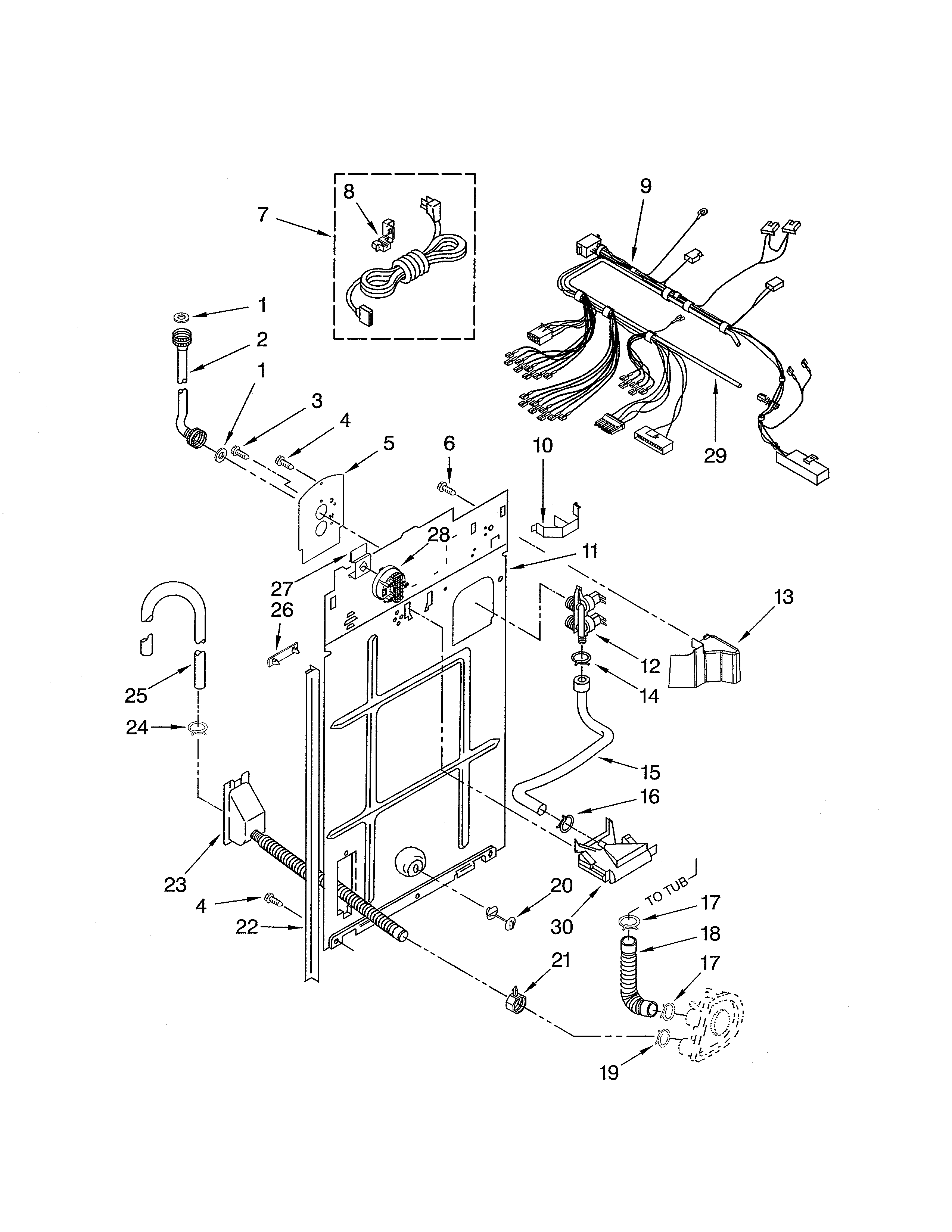 Maytag MAT14CSBGW0 rear panel diagram