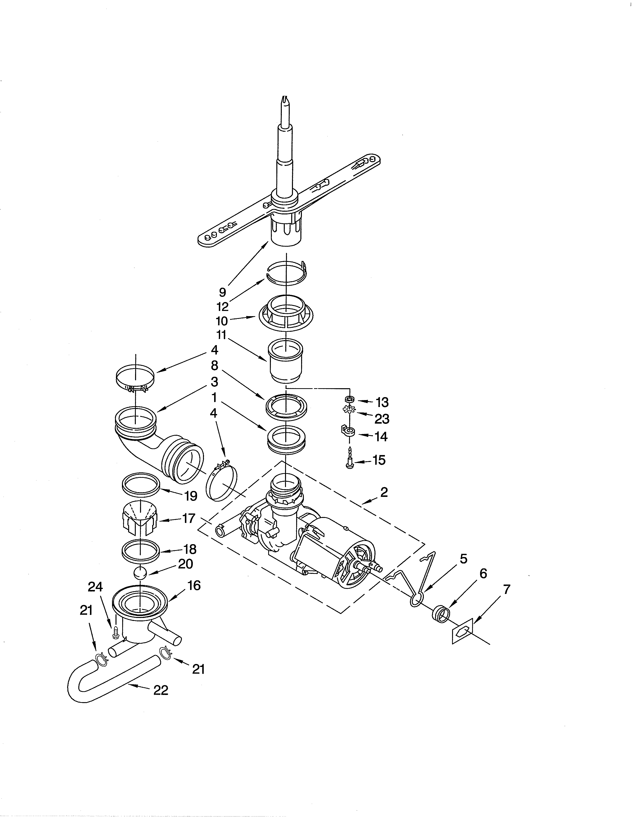 Whirlpool DU850SWPQ4 pump & spray arm diagram