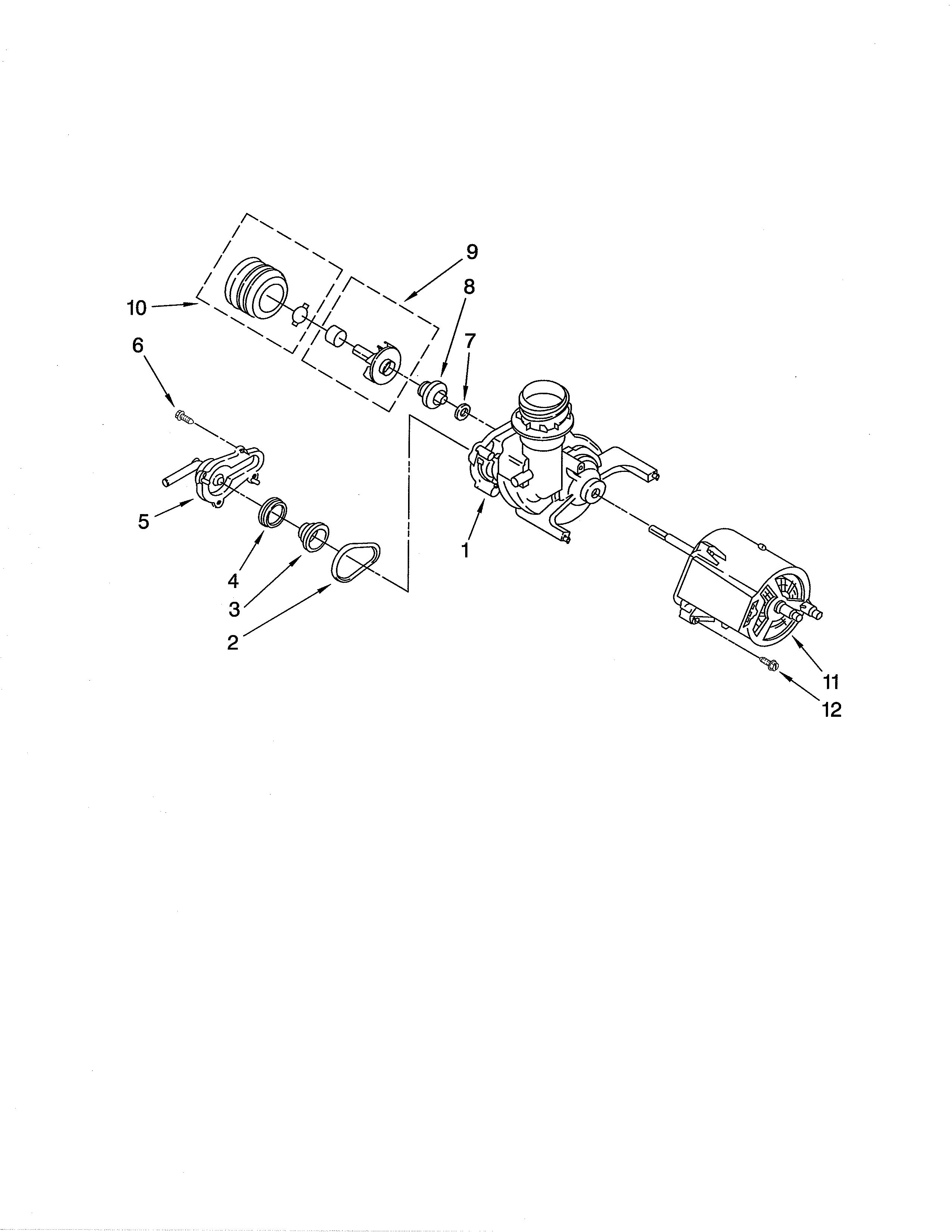 Whirlpool DU850SWPQ4 pump & motor diagram