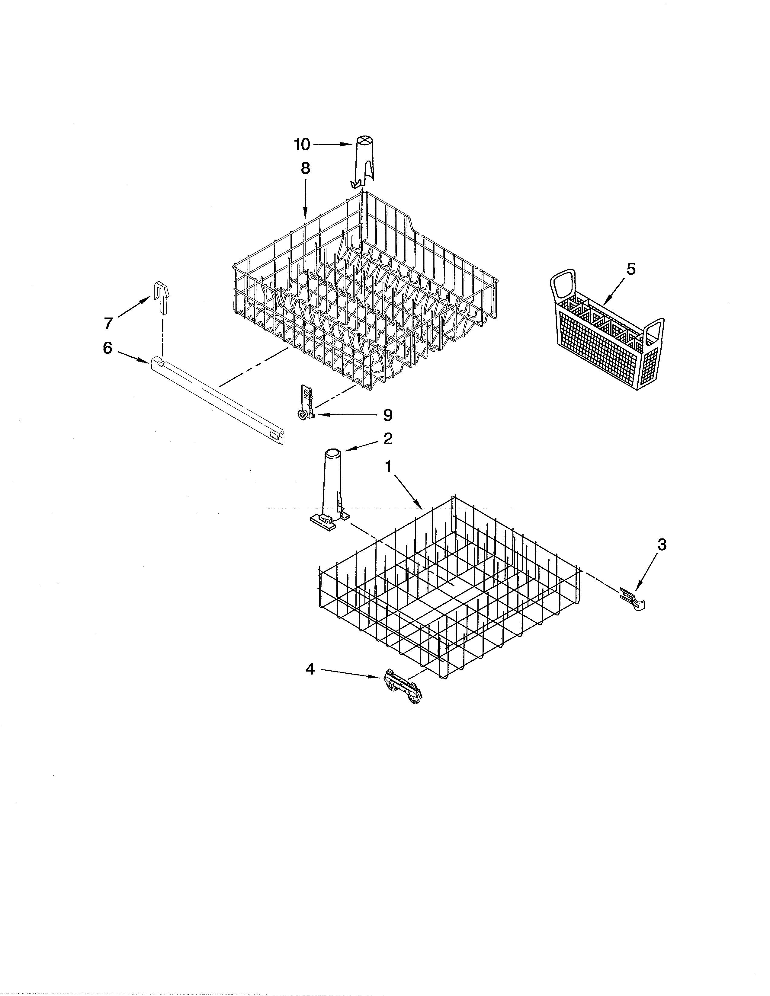 Whirlpool DU850SWPQ4 dishrack diagram