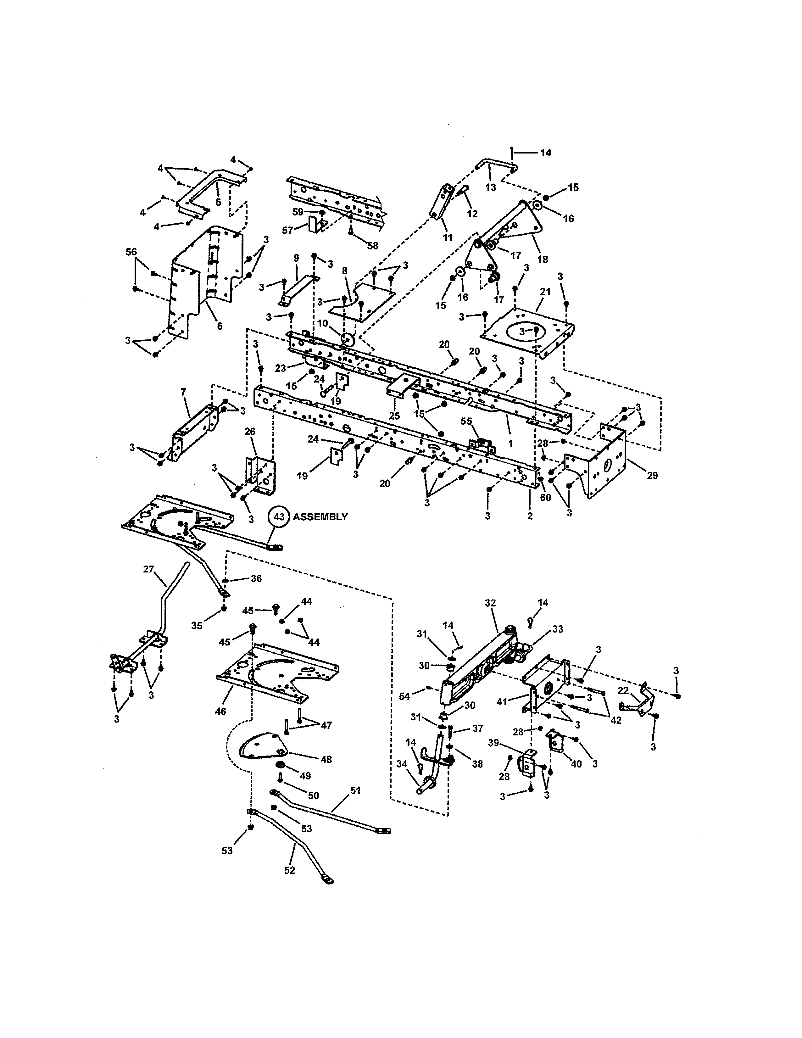 Snapper 7800318 main frame diagram