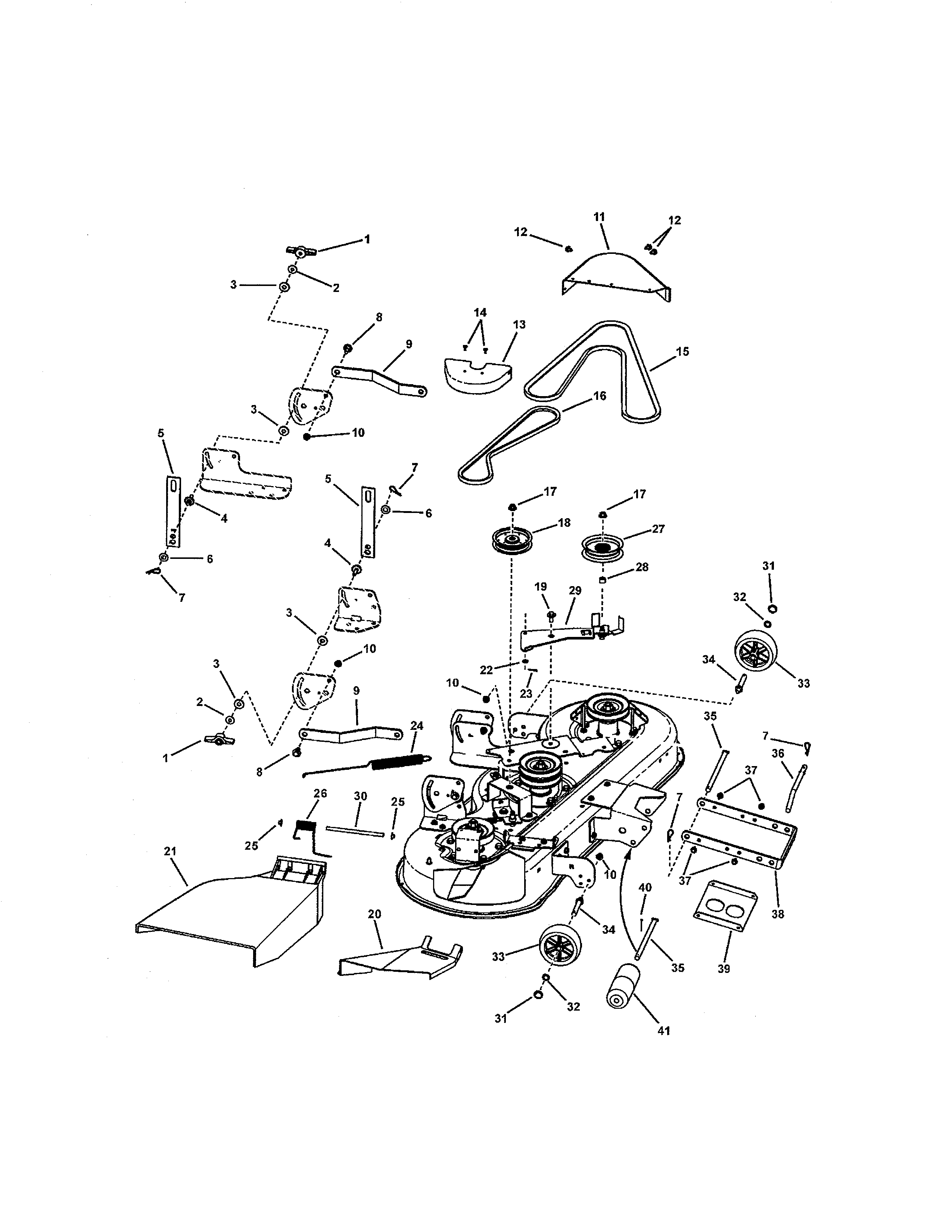 Snapper 7800318 46" mower deck diagram