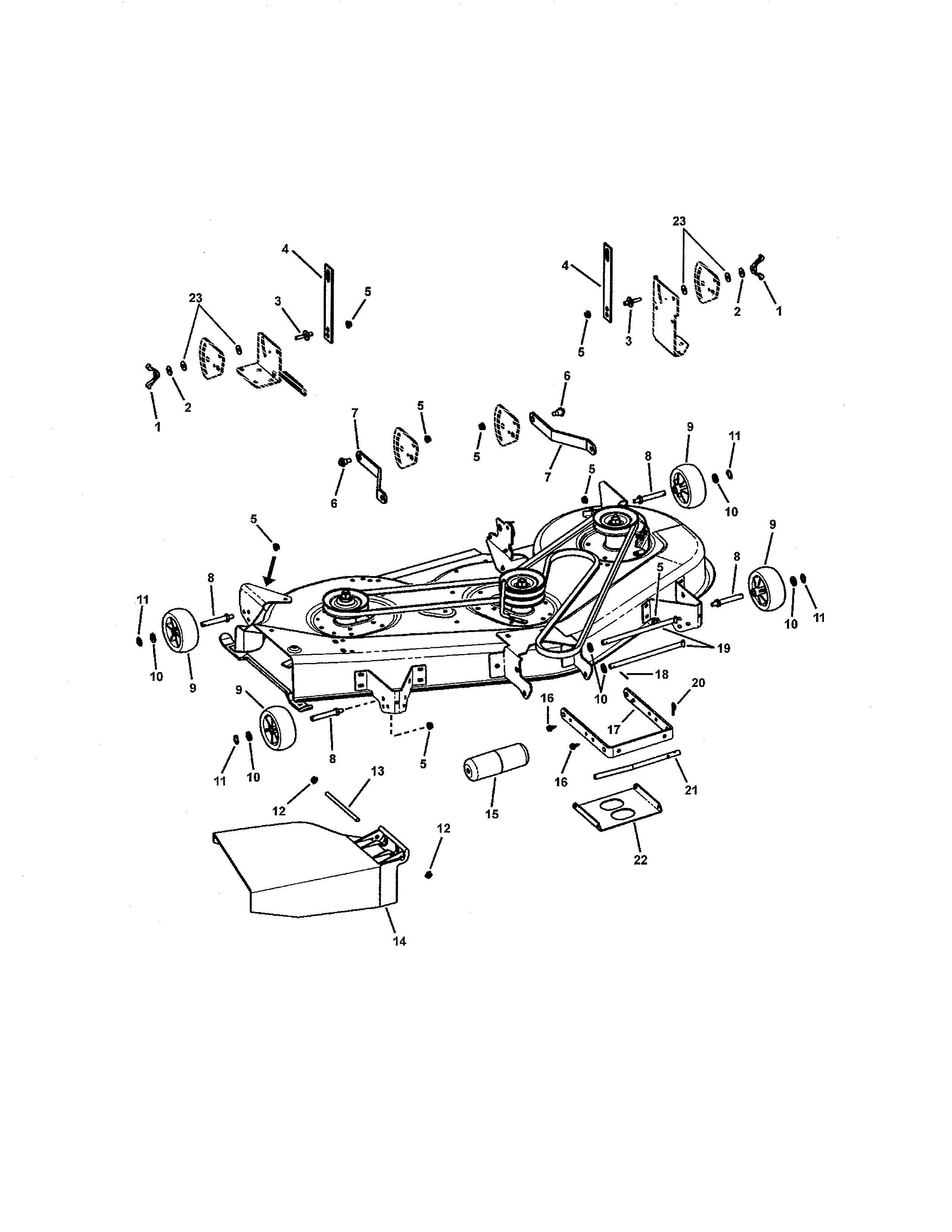 Snapper 7800318 52" deck housing suspension diagram