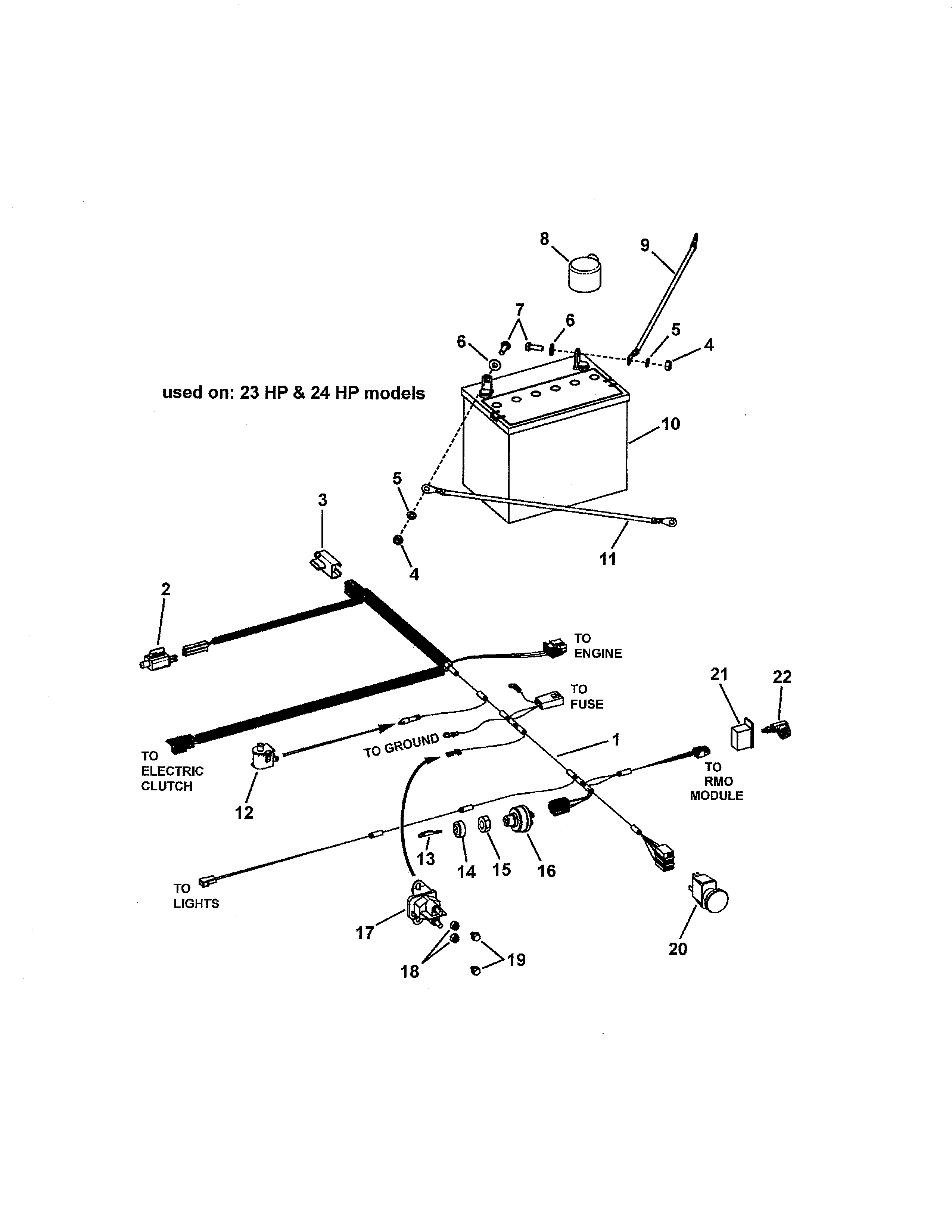 Snapper 7800318 electrical (23 & 24 h.p.) diagram