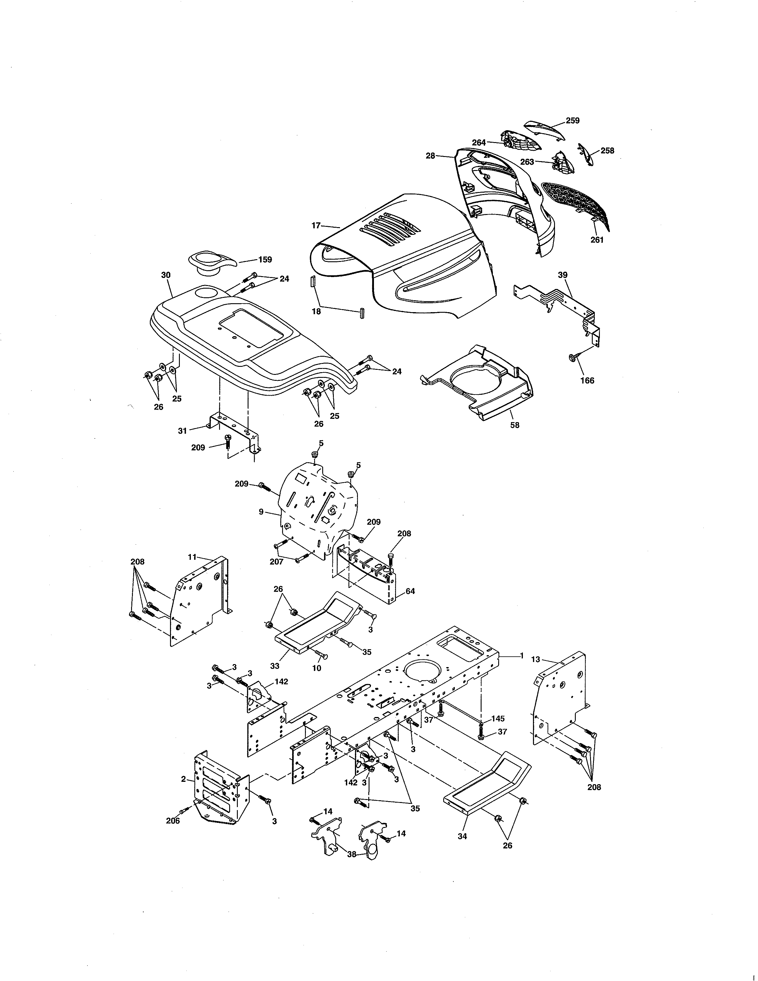 Poulan PD20H42STA chassis diagram