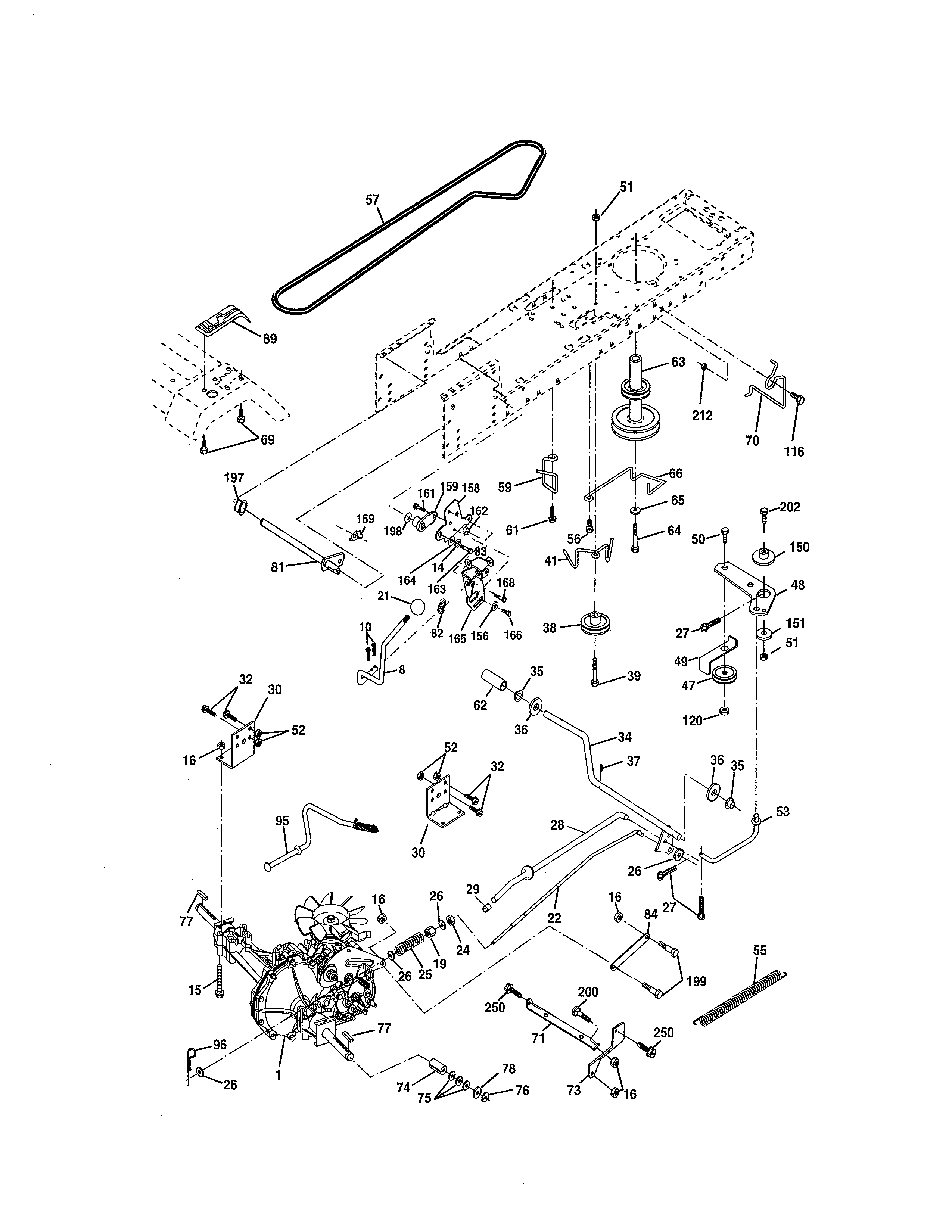 Poulan PD20H42STA drive diagram