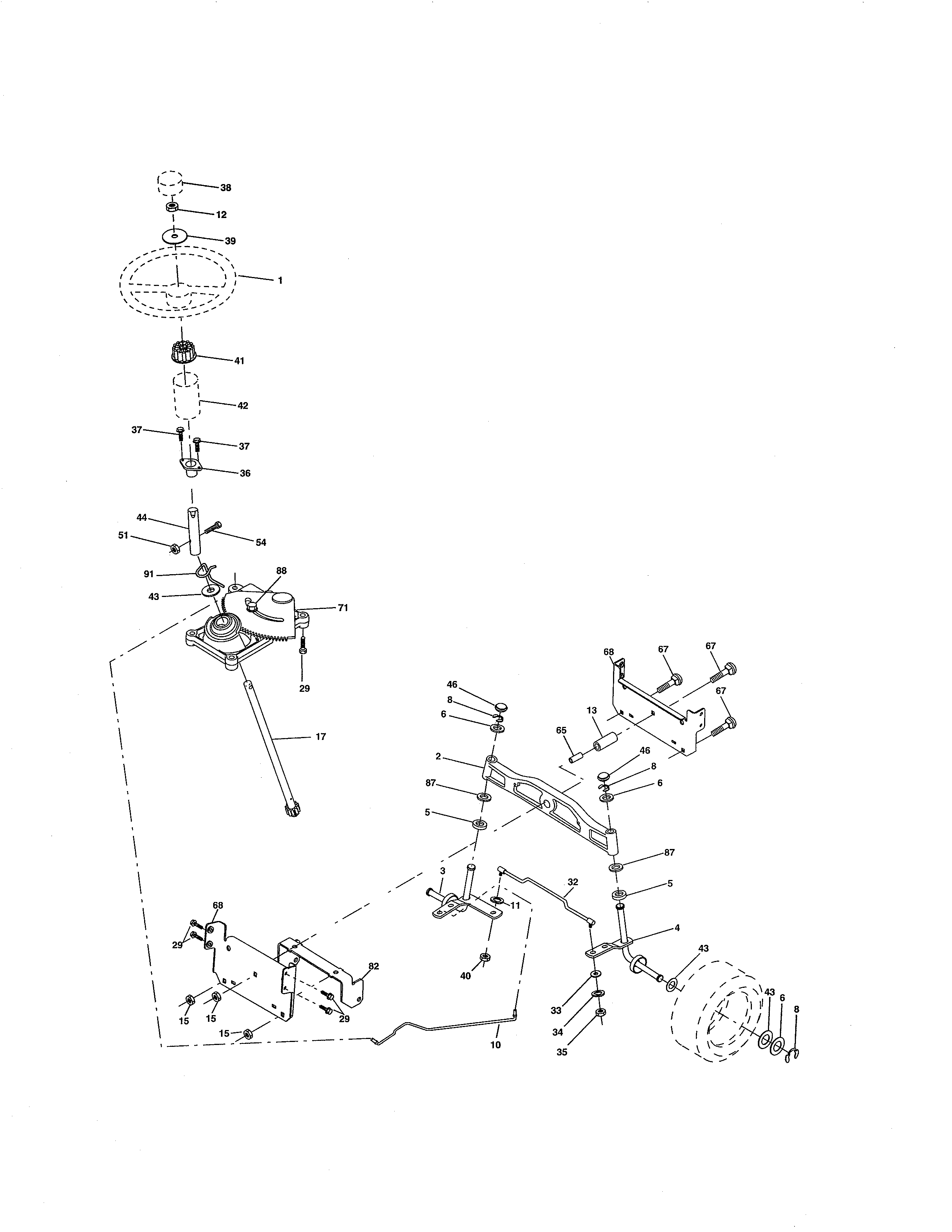 Poulan PD20H42STA steering diagram