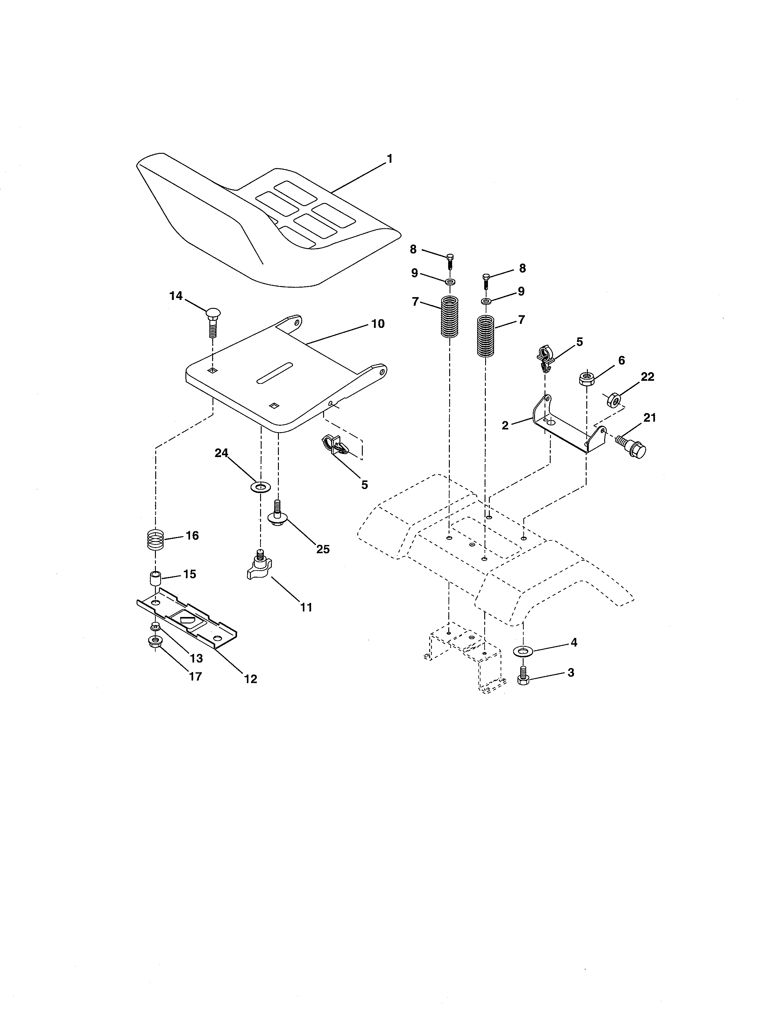 Poulan PD20H42STA seat diagram